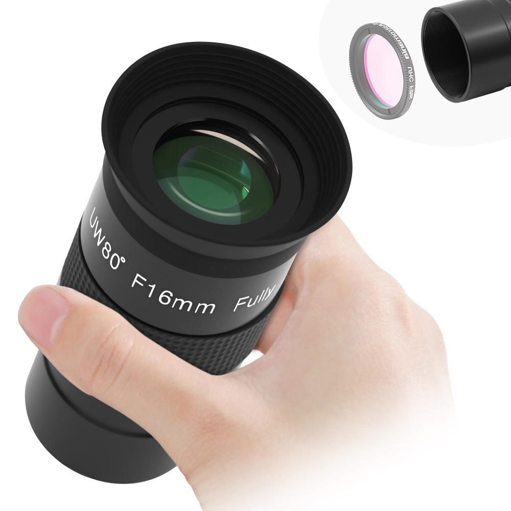 Astromania Telescope Eyepiece, 80 Degree Ultra Wide Angle Eyepiece for Telescope 16mm, Fully Multi-Coated Telescope Accessories, Standard 1.25 inch Filter Thread for Planetary Astronomy Observation