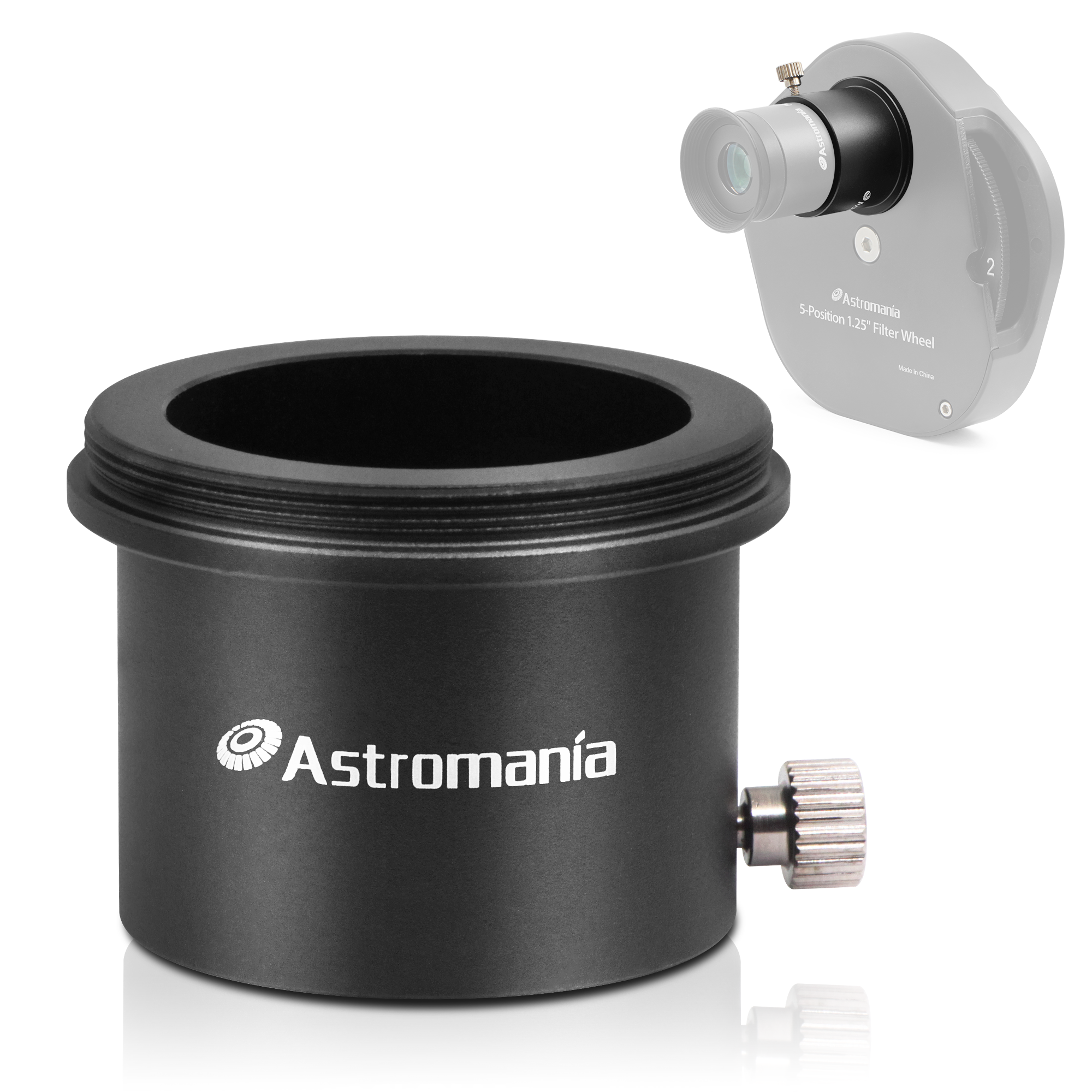 Astromania M42X0.75 Male Thread to 1.25" Adapter - converts from the T-2 internal thread to the standard 1.25" barrel dimension