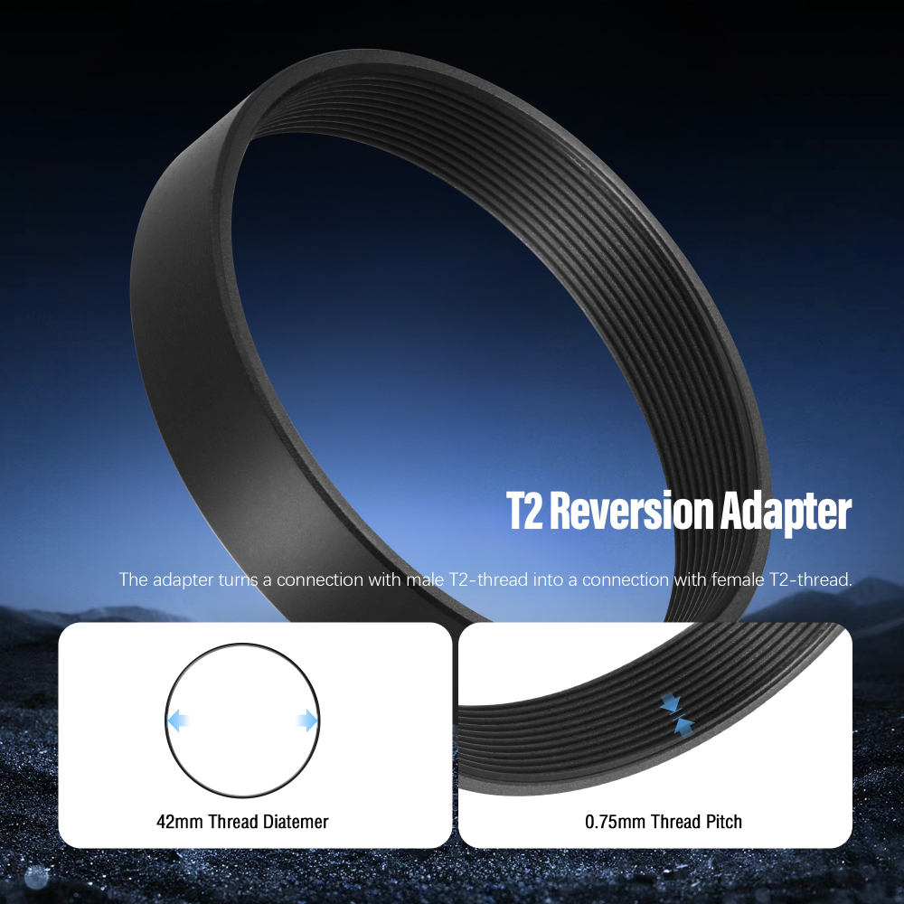 Astromania M42X0.75 Female to M42X0.75 Female Thread Telescope Adapter - 9mm
