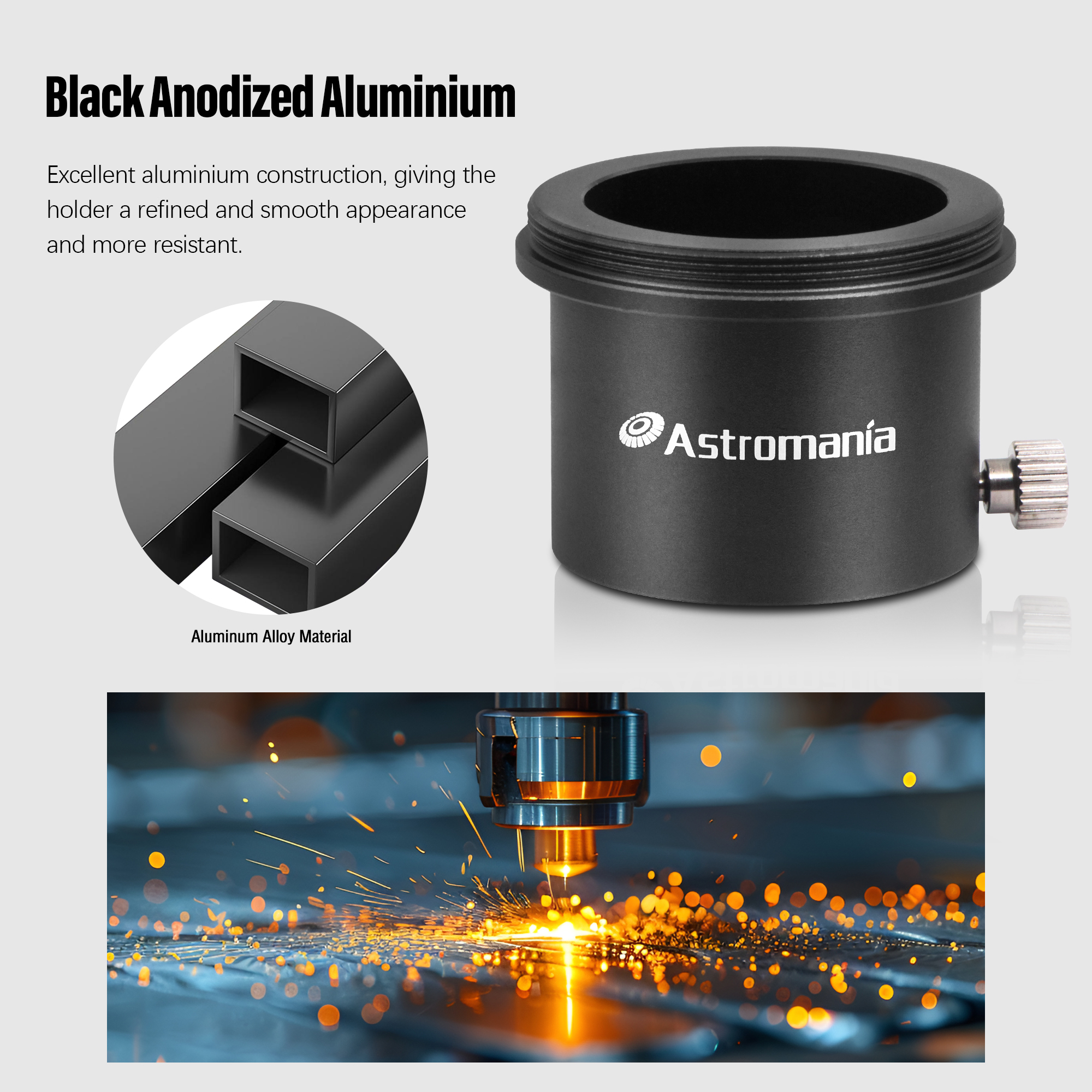 Astromania M42X0.75 Male Thread to 1.25" Adapter - converts from the T-2 internal thread to the standard 1.25" barrel dimension
