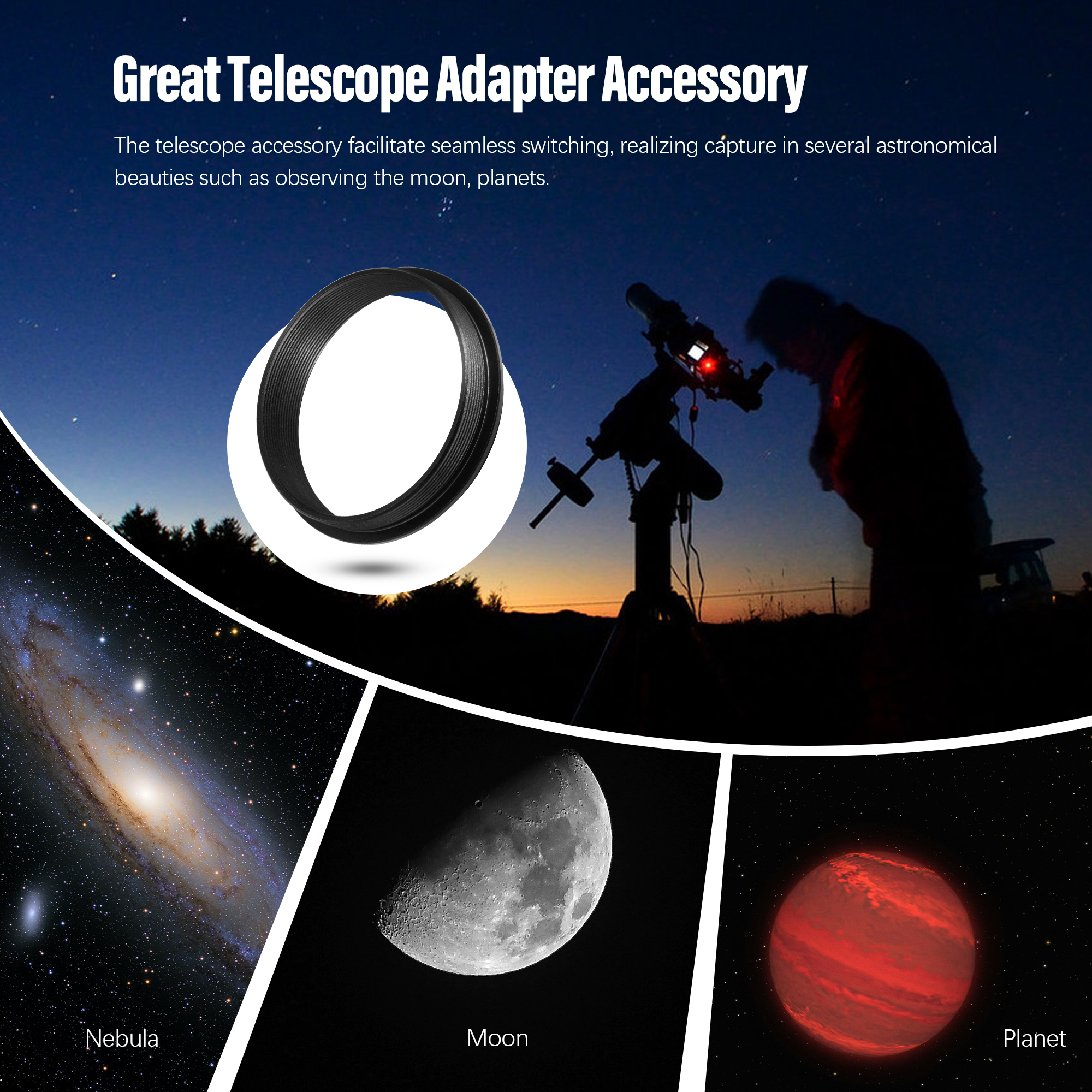 Astromania M48X0.75 Male to M48X0.75 Male Thread Telescope Adapter