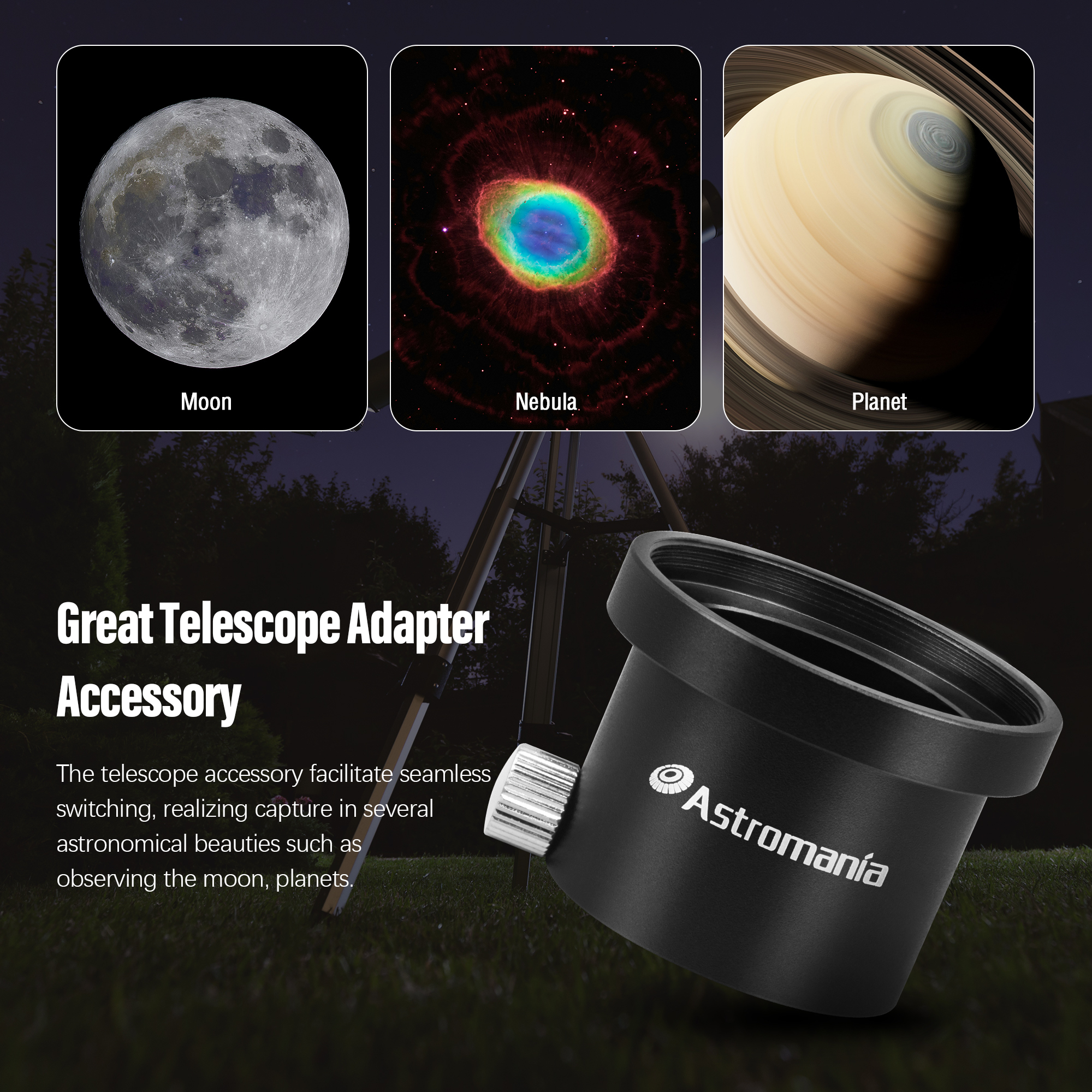 Astromania M42X0.75 Female Thread to 1.25" Adapter - connecting to a filter wheel, to another adapter with T-2 thread
