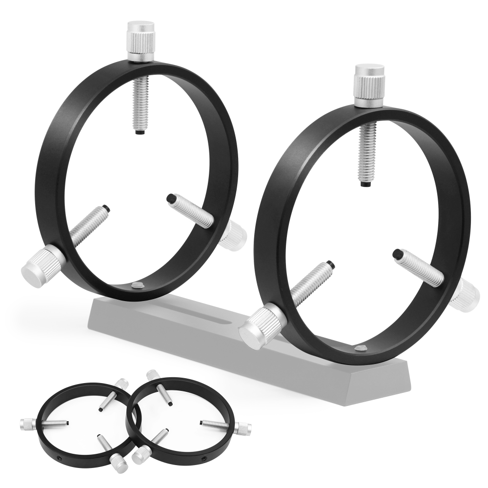 Astromania Adjustable Guiding Scope Rings 105 mm inside diameter (pair) - for Telescope Tube diameter or finders 50 to 103mm