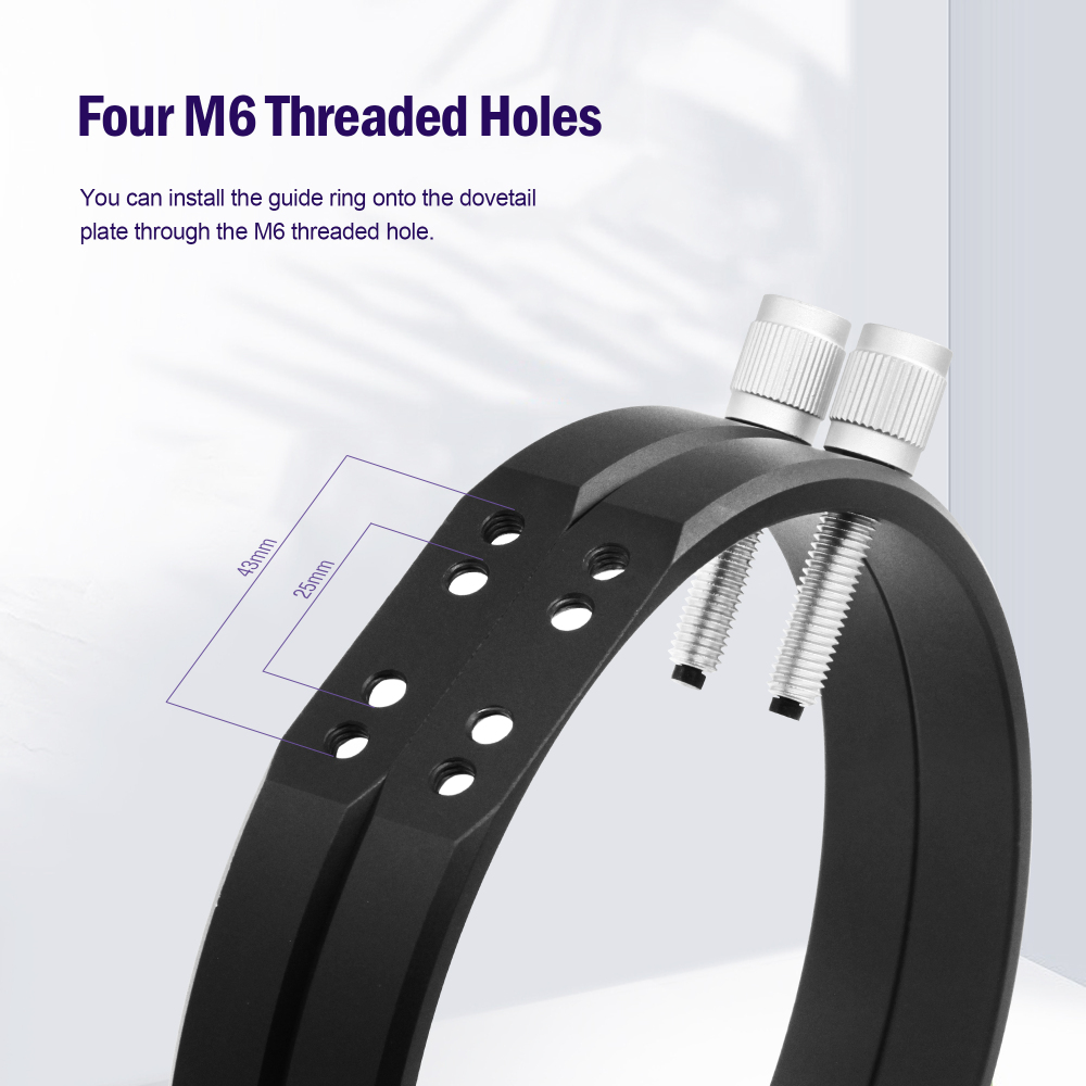 Astromania Adjustable Guiding Scope Rings 152 mm inside diameter (pair) - for Telescope Tube diameter or finders 95 to 150mm