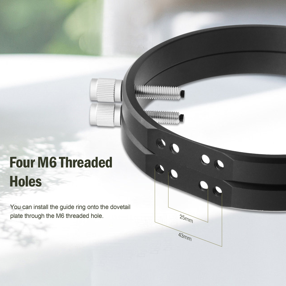 Astromania Adjustable Guiding Scope Rings 127 mm inside diameter (pair) - for Telescope Tube diameter or finders 70 to 120mm