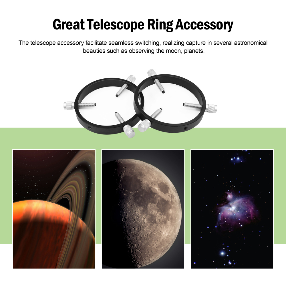 Astromania Adjustable Guiding Scope Rings 105 mm inside diameter (pair) - for Telescope Tube diameter or finders 50 to 103mm