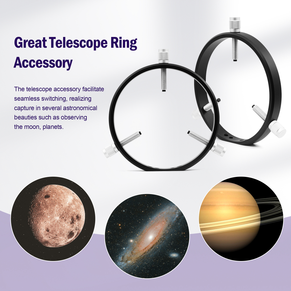 Astromania Adjustable Guiding Scope Rings 152 mm inside diameter (pair) - for Telescope Tube diameter or finders 95 to 150mm
