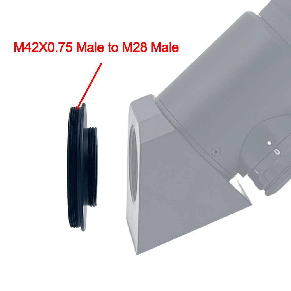 Astromania M42X0.75 Male to M28 Male Thread Telescope Adapter for Guide Scope 45° angled