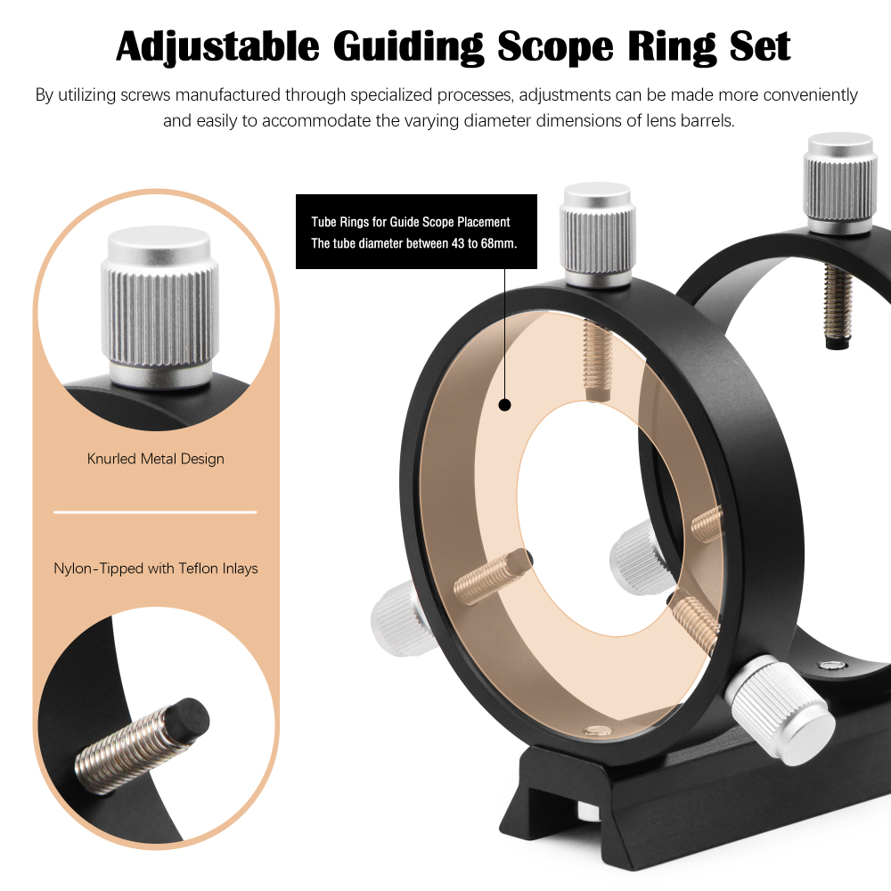 Astromania Guide Scope 50mm Compact Deluxe Finder Guide Scope Kit with Double Helical Focuser Compatible with 1.25 inch Eyepiece for Astronomical Telescope & Auto Guiding Cameras for Astrophotography