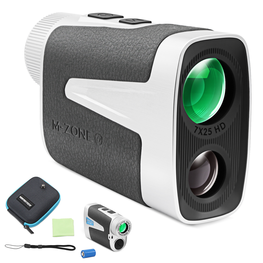 Golf Rangefinder with Slope Switch, 1300 Yards Pro Laser Range Finder for Hunting Golfing, 7X Magnification with Flag Pole Locking Vibration & Magnet Stripe & IPX7 Waterproof & OLED Dual-Color Display