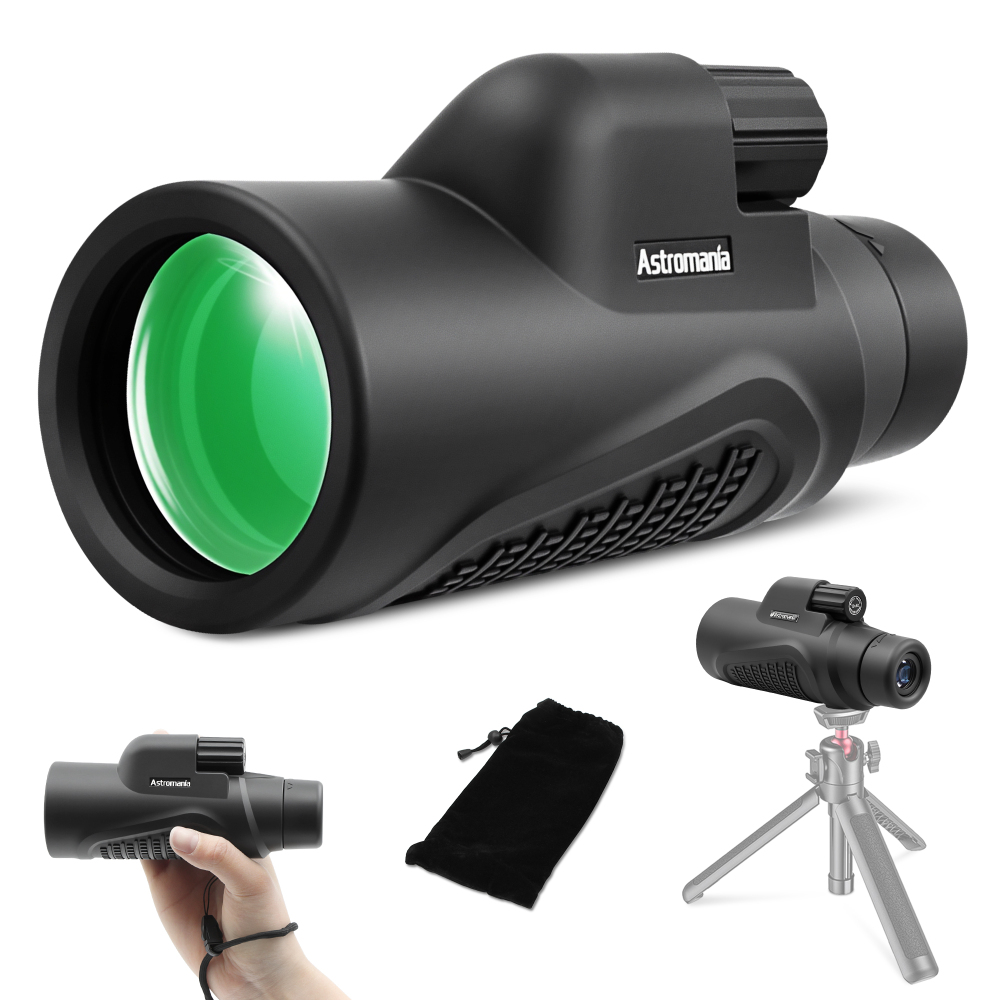 Astromania Monocular Telescope 12x50 HD K9 Prism - High Power & Compact, Waterproof , Fogproof, Shockproof for Birdwatching, Camping, Wildlife - Multi-coated Optics, Rubber Armor & Non-Slip Grip