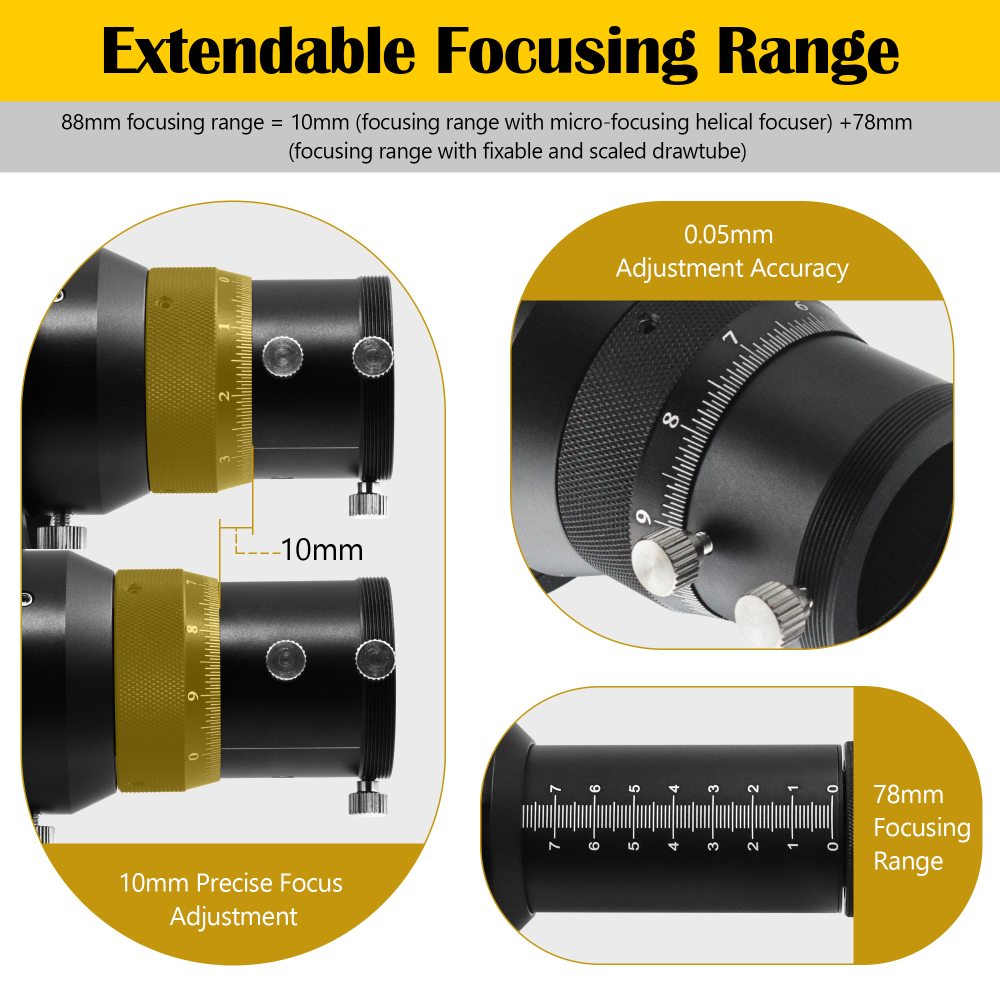 Astromania Guide Scope 70mm with Double Helical Focuser Compact Deluxe Finder and Guide Scope Compatible with 1.25 inch Eyepiece for Astronomical Telescope & Auto Guiding Cameras for Astrophotography