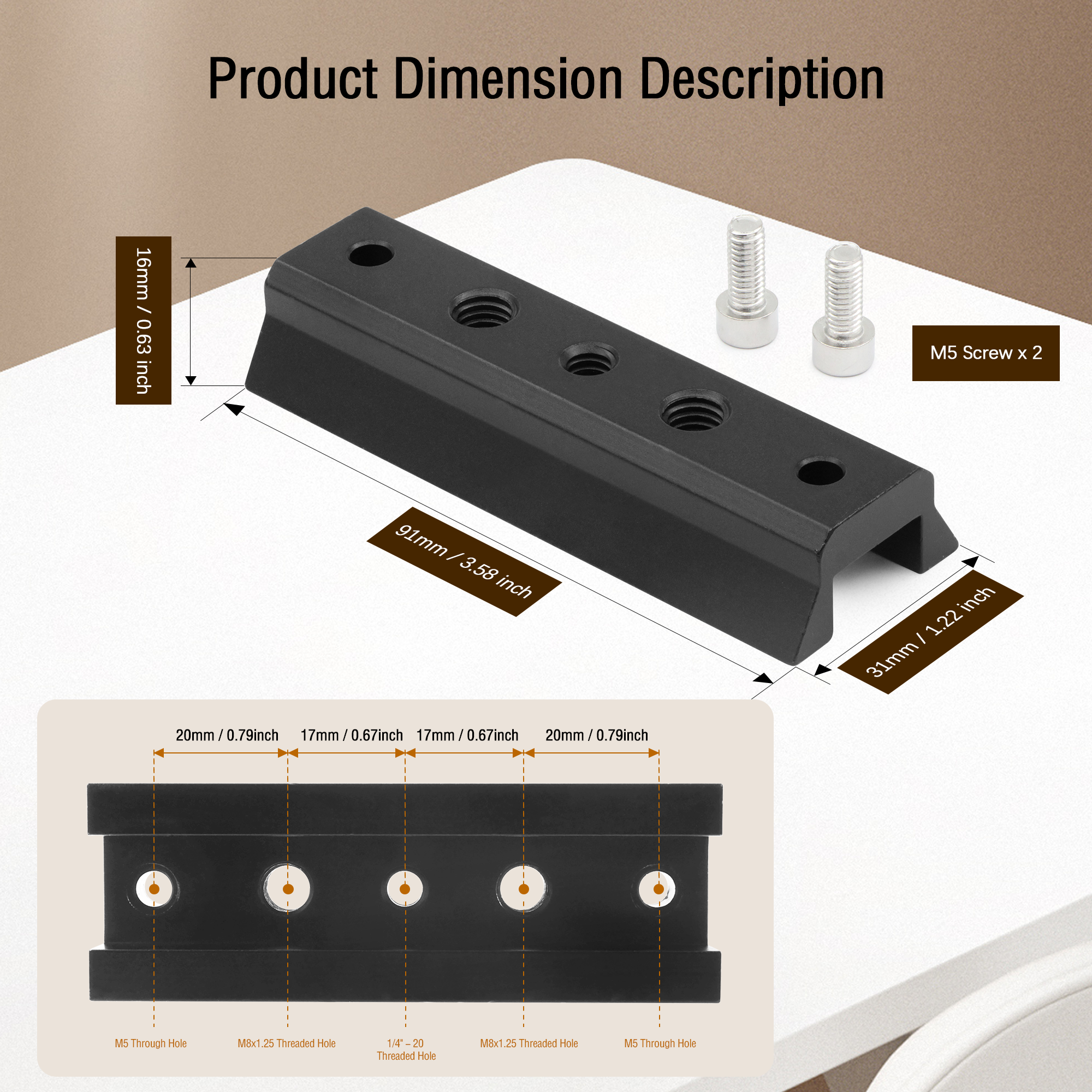 Astromania Dovetail Bar - fit The Dovetail mounting Base on Most telescopes