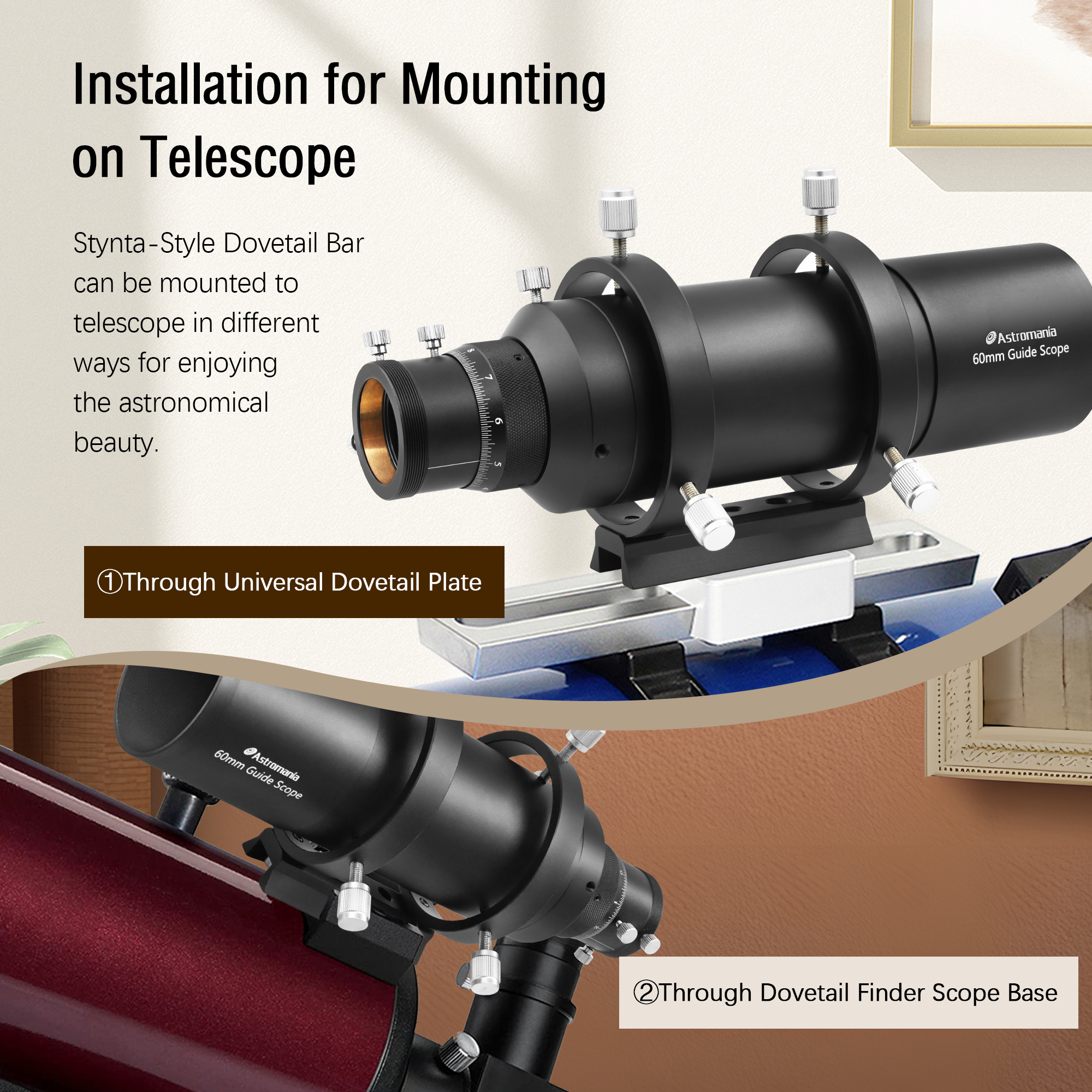 Astromania Dovetail Bar - fit The Dovetail mounting Base on Most telescopes