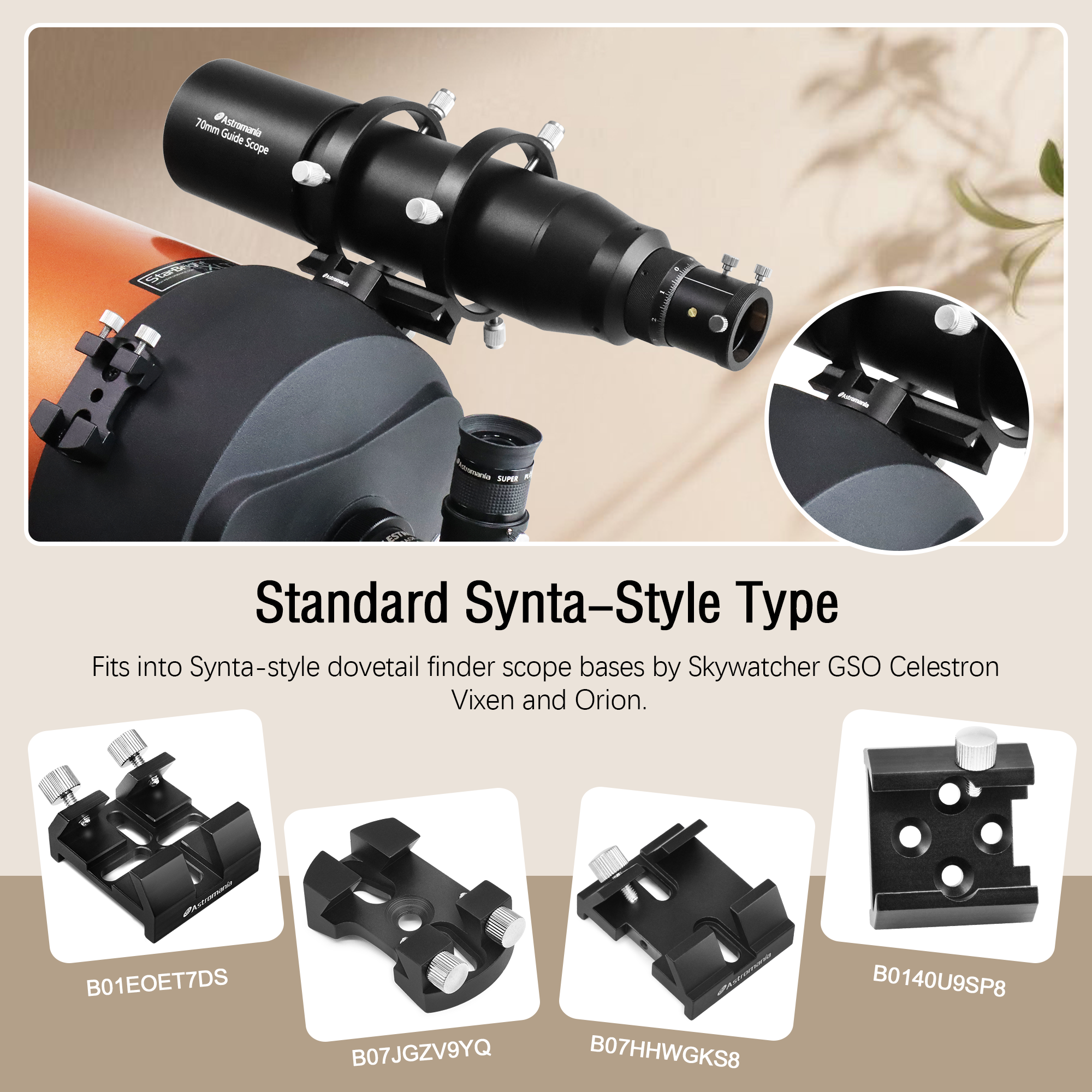 Astromania Dovetail Bar - fit The Dovetail mounting Base on Most telescopes