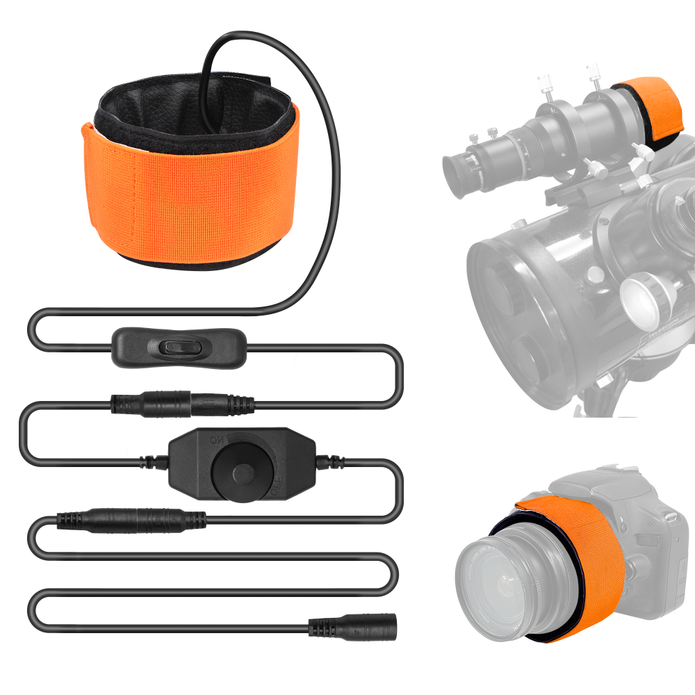 Astromania Dew Heater for Telescope DSLR Camera Lens, 250mm DC Lens Heater Warmer Stepless Temperature Regulator for Universal Cameras and Telescopes Lens Less Than 3.15 Inch (80mm) in Outer Diameter