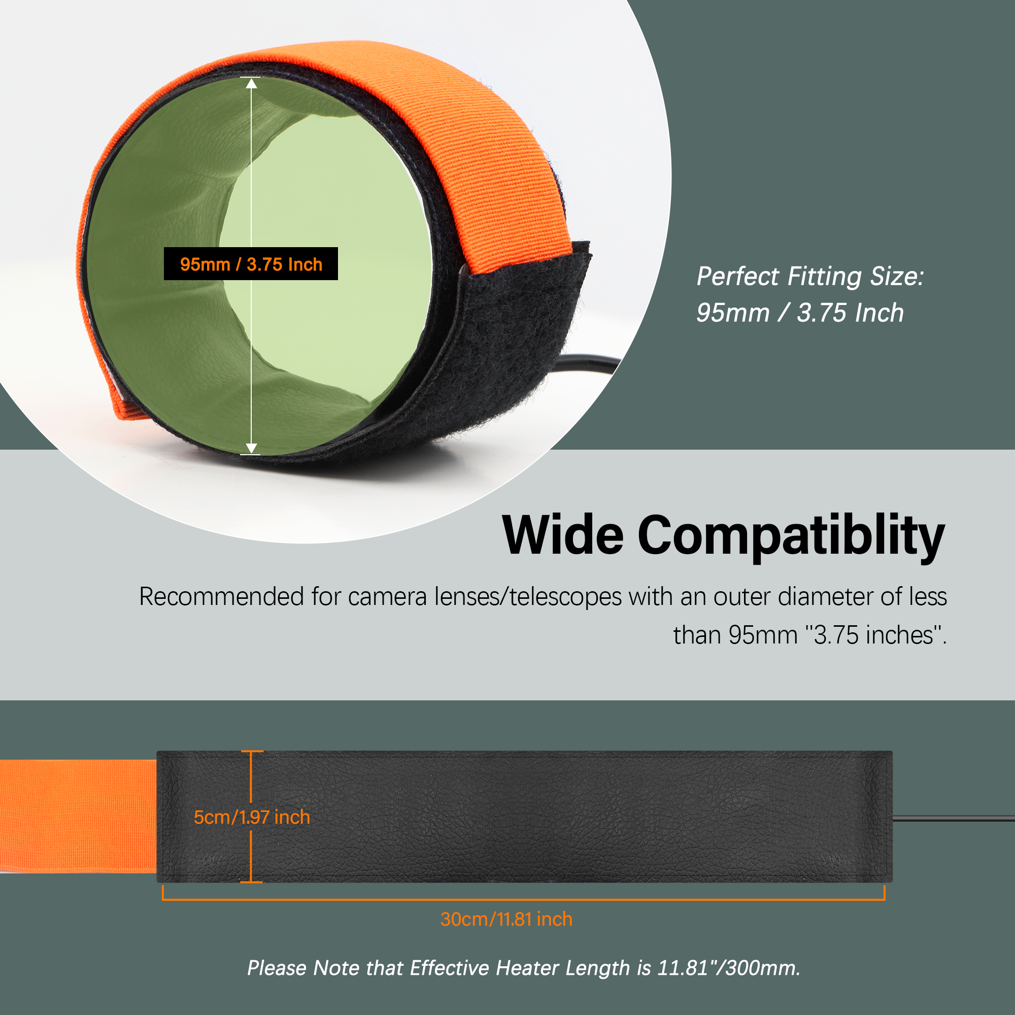 Astromania 30cm USB Lens Heater Warmer Dew Heater Strip - Stepless Temperature Regulator for Universal Camera and Telescopes Lens Less Than 3.15 inch