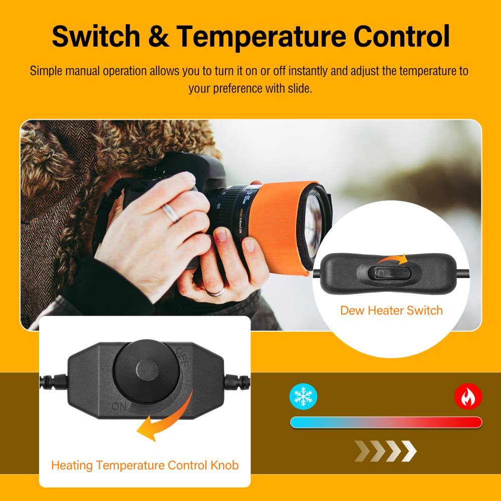 Astromania Dew Heater for Telescope DSLR Camera Lens, 300mm DC Lens Heater Warmer Stepless Temperature Regulator for Universal Cameras and Telescopes Lens Less Than 3.75 inch (95mm) in Outer Diameter