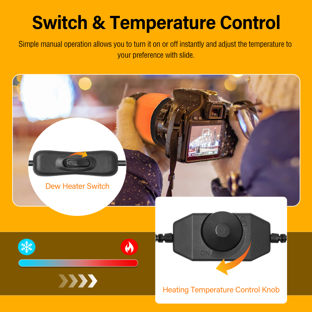 Astromania Dew Heater for Telescope DSLR Camera Lens, 250mm DC Lens Heater Warmer Stepless Temperature Regulator for Universal Cameras and Telescopes Lens Less Than 3.15 Inch (80mm) in Outer Diameter