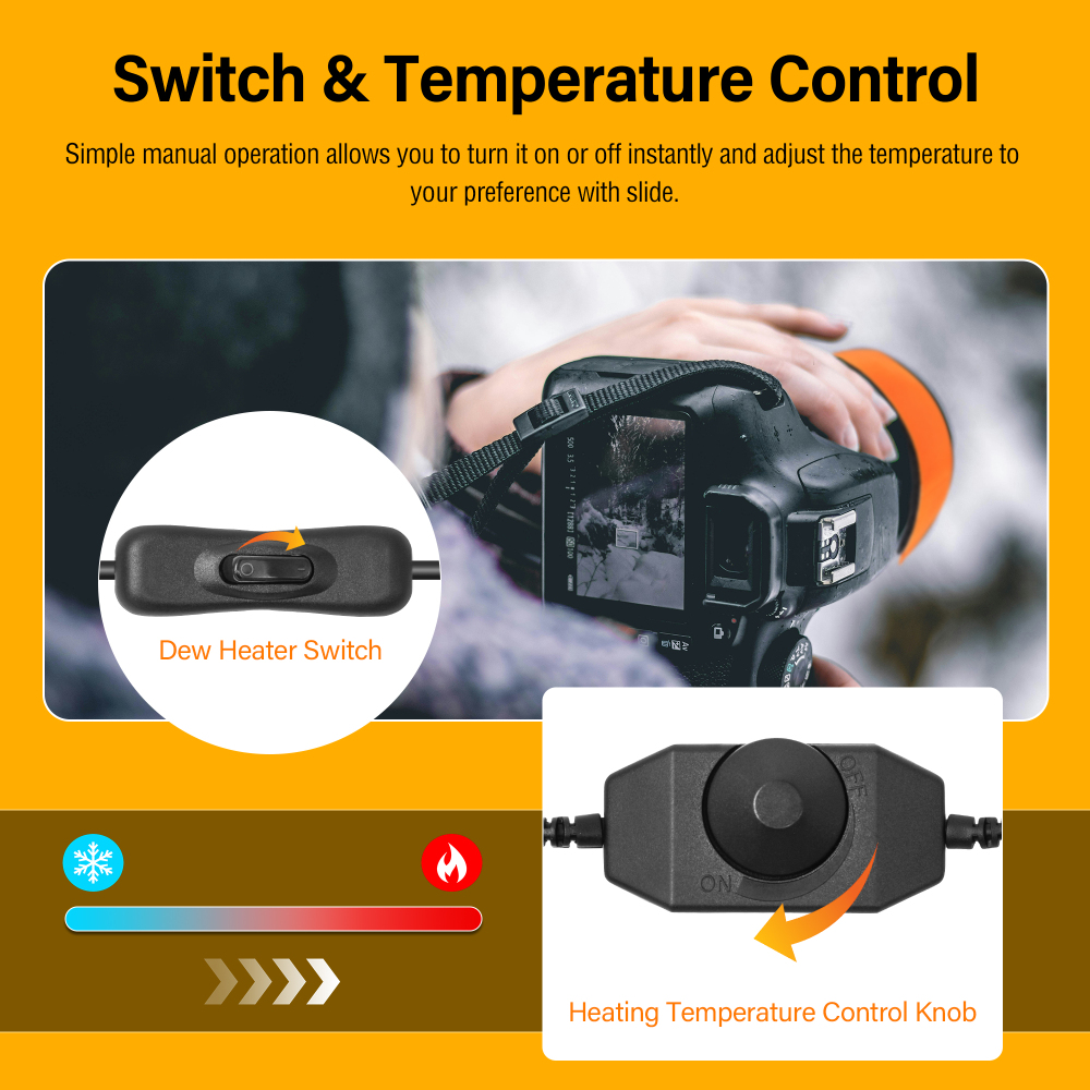 Astromania Dew Heater for Telescope DSLR Camera Lens, 400mm DC Lens Heater Warmer Stepless Temperature Regulator for Universal Cameras and Telescopes Lens Less Than 4.95 inch (125mm) in Outer Diameter