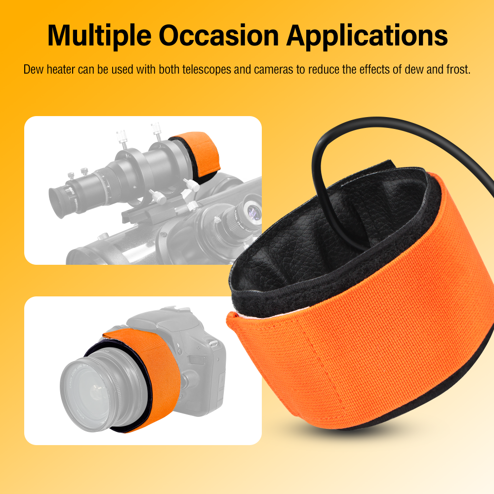 Astromania Dew Heater for Telescope DSLR Camera Lens, 300mm DC Lens Heater Warmer Stepless Temperature Regulator for Universal Cameras and Telescopes Lens Less Than 3.75 inch (95mm) in Outer Diameter