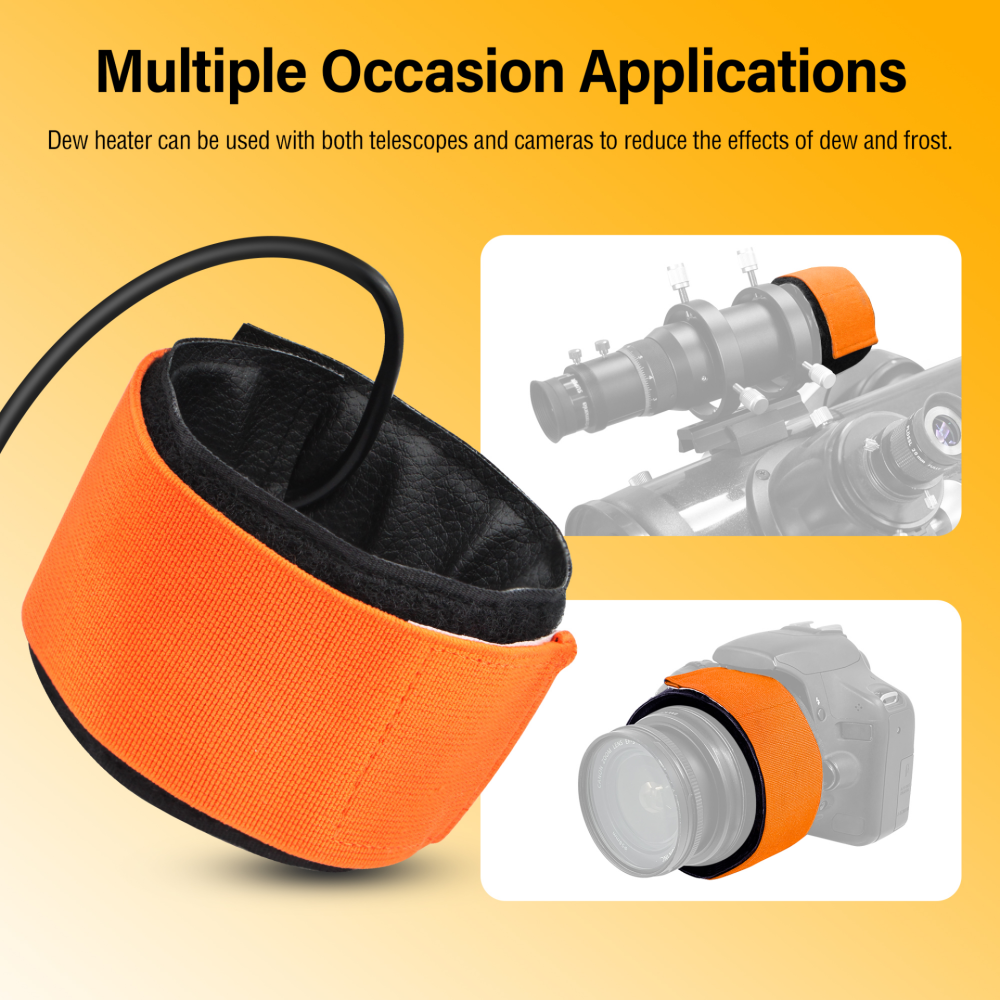 Astromania Dew Heater for Telescope DSLR Camera Lens, 250mm DC Lens Heater Warmer Stepless Temperature Regulator for Universal Cameras and Telescopes Lens Less Than 3.15 Inch (80mm) in Outer Diameter