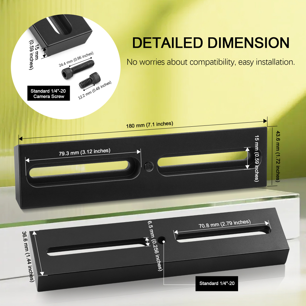 Astromania Improve Vixen Style Plate with 1/4"-20 Photo Thread - Length 180MM