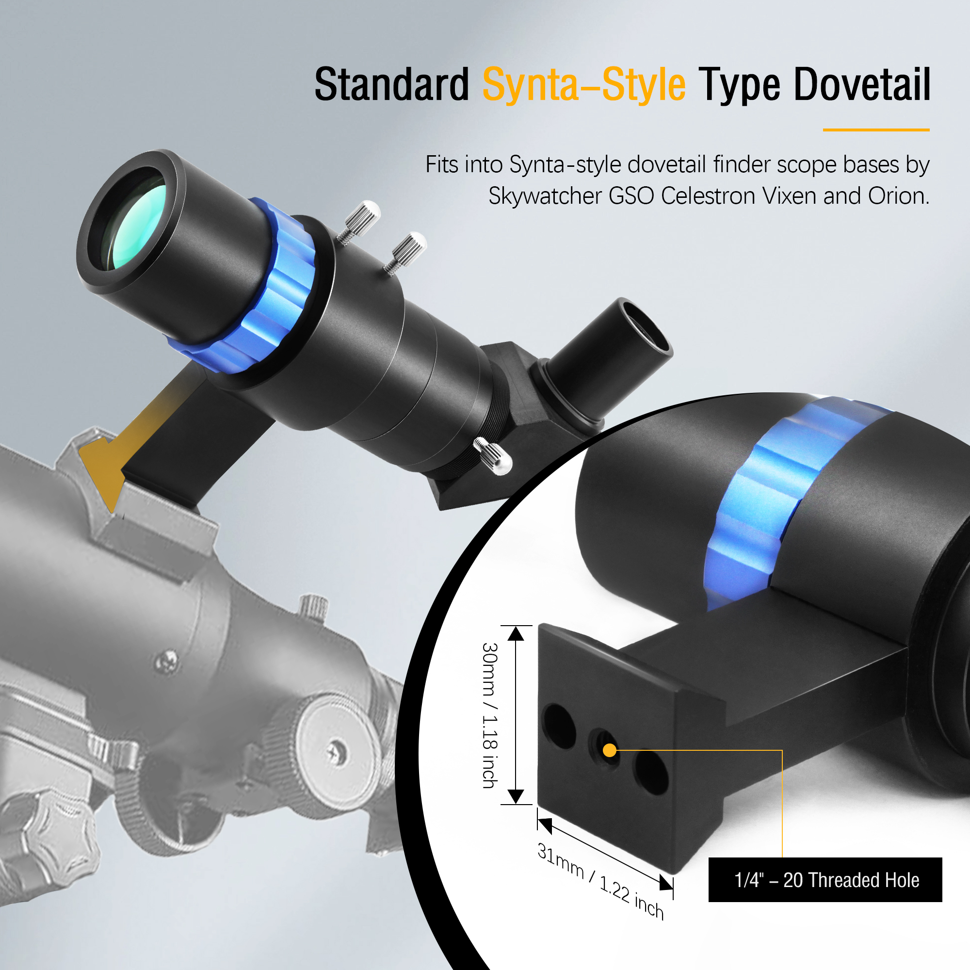 Astromania Mini Guide Scope 30mm, Telescope Accessories Finder Scope Kit Guidescope with FMC Lense Compatible with Astronomical Telescopes and Auto Guiding & DSLR Cameras for Deep Sky Astrophotography