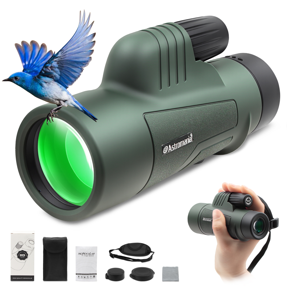 Astromania 10X42 BAK4 High Power Prism Monoculars, Waterproof, Compact Handheld Monoscope for Bird Watching, Hunting, Traveling Gifts for Men