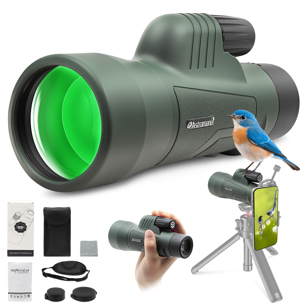 Astromania 12X50 BAK4 High Power Prism Monoculars, Waterproof, Compact Handheld Monoscope for Bird Watching, Hunting, Traveling Gifts for Men