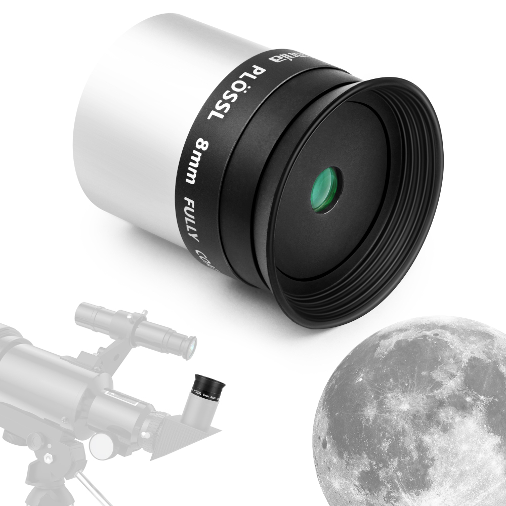Astromania Telescope Plossl Eyepiece 8mm, 50 Degree Apparent Field of View Plossl Lens with Fully Multi Coated 4-Element,  Metal Telescope Accessory for Standard 1.25 Inch Astronomy Filter Thread