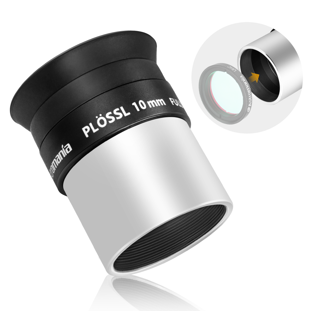 Astromania Eyepiece 10mm for Telescope - 1.25 Inch Plossl Telescope Eyepiece Fully Multi Coated 4-Element, Metal Telescope Accessory with Standard 1.25inch Filter Thread for Astronomic Telescopes