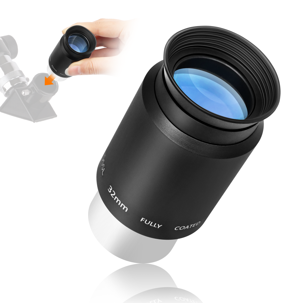 Astromania Telescope Plossl Eyepiece 32mm, 50 Degree Apparent Field of View Plossl Lens with Fully Multi Coated 4-Element,  Metal Telescope Accessory for Standard 1.25 Inch Astronomy Filter Thread