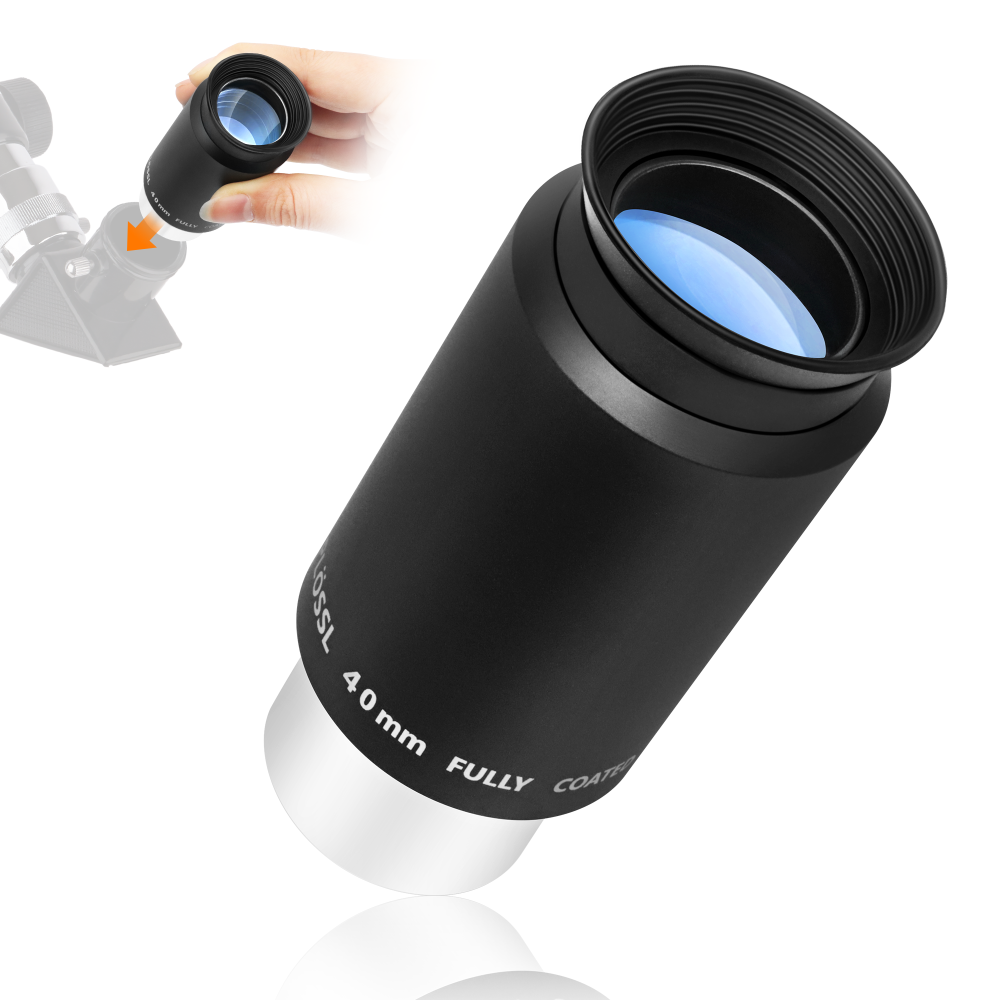 Astromania Eyepiece 40mm for Telescope - 1.25 Inch Plossl Telescope Eyepiece Fully Multi Coated 4-Element, Metal Telescope Accessory with Standard 1.25inch Filter Thread for Astronomic Telescopes