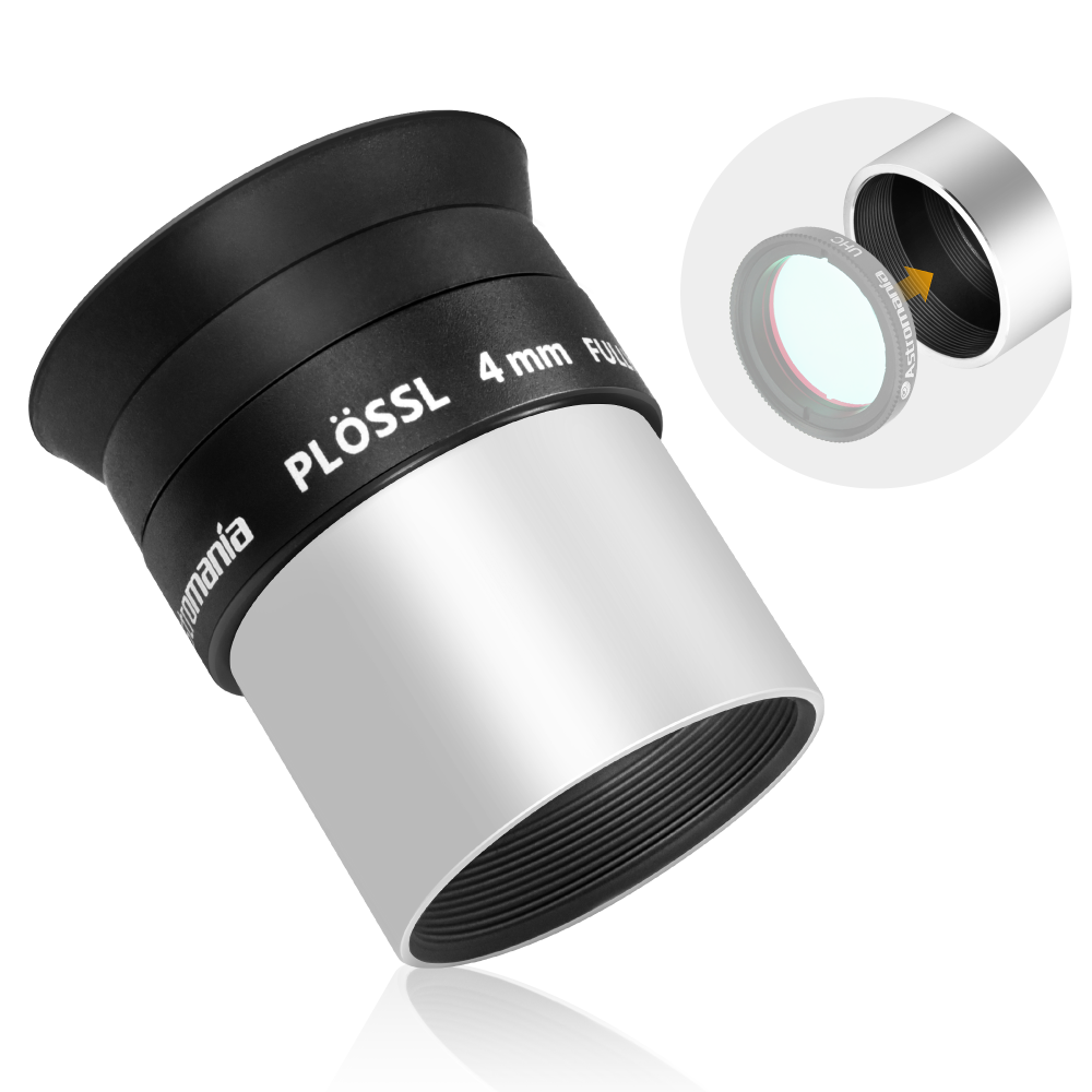 Astromania 4mm 1.25 Inch Plossl Telescope Eyepiece - Fully Multi Coated 4-element Plossl Design Telescope Accessory with Standard 1.25 inch Filter Threaded for Visual Astronomy Observations