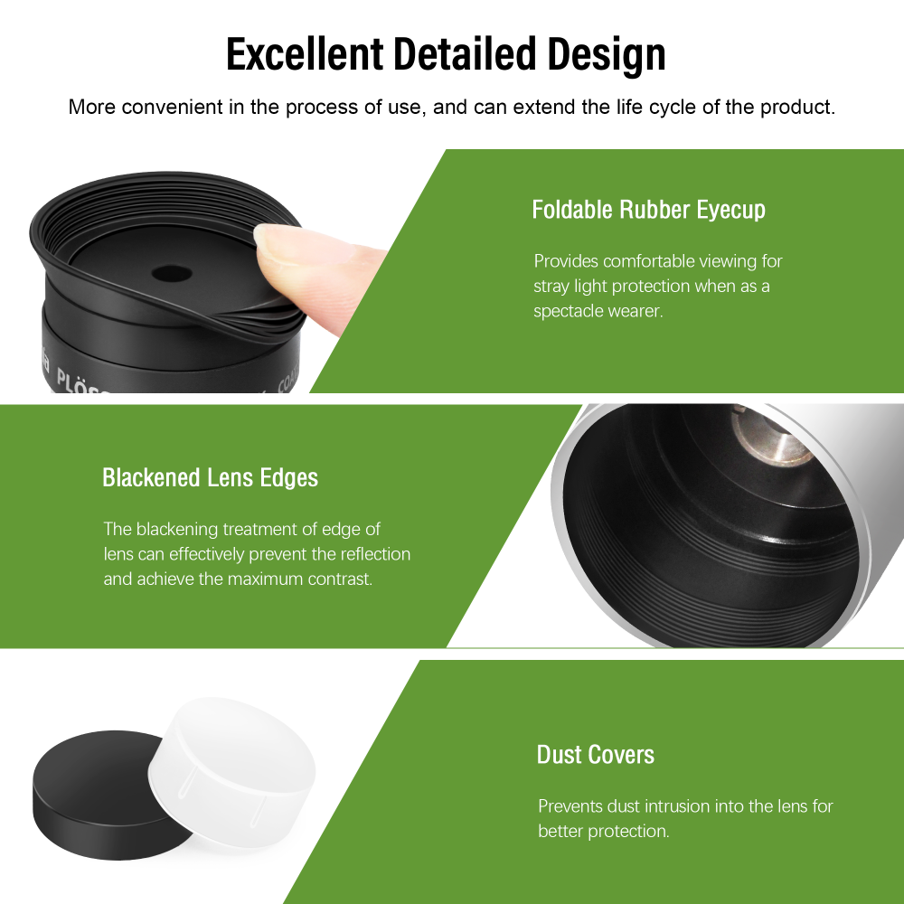 Astromania Telescope Eyepiece 6mm Plossl, 1.25 Inch Telescope Accessory Eyepiece Fully Multi Coated 4-Element Plossl Design, Metal 50 Degree Apparent Field of View for Astronomy Telescopes & Filters