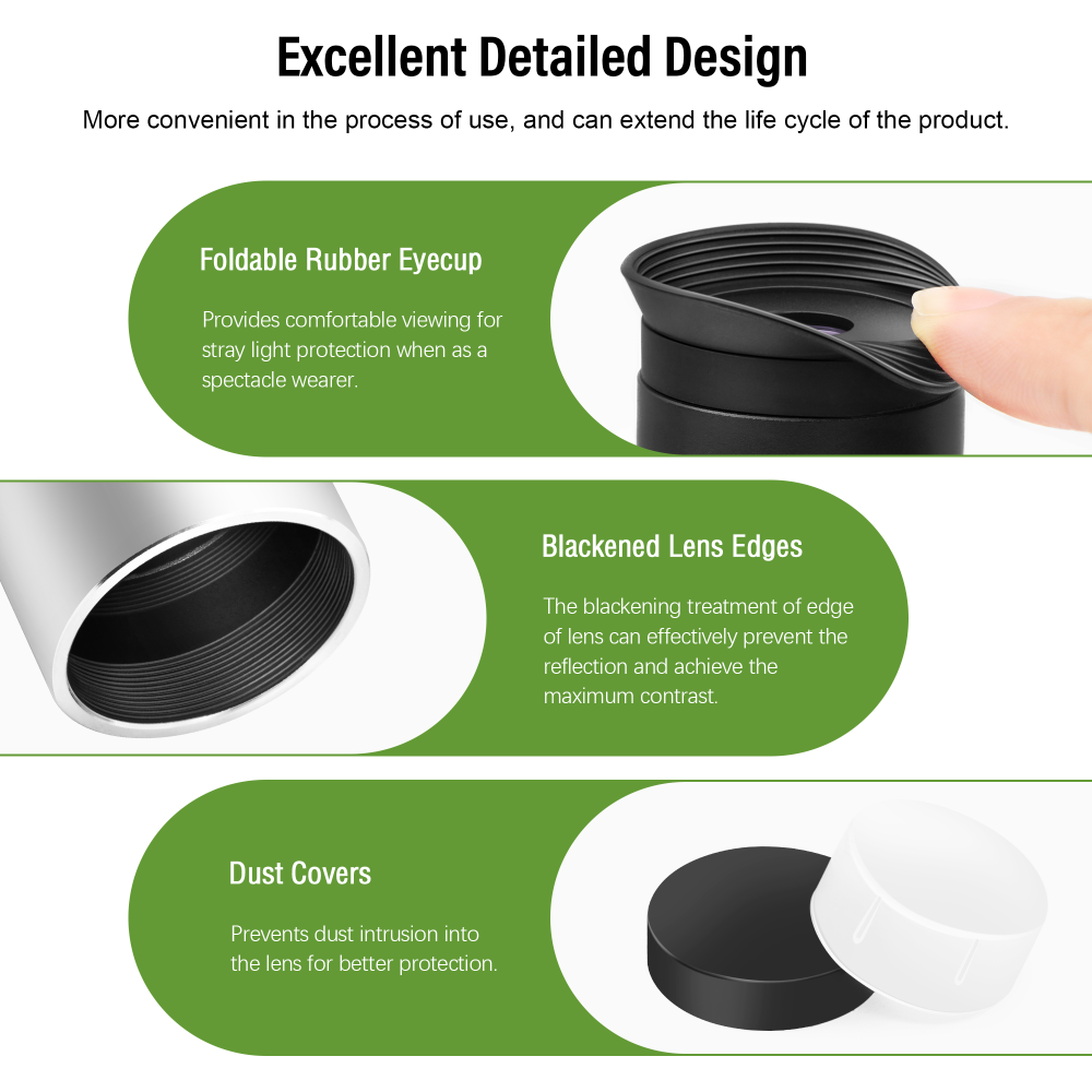 Astromania Telescope Eyepiece 13mm Plossl, 1.25 Inch Telescope Accessory Eyepiece Fully Multi Coated 4-Element Plossl Design, Metal 50 Degree Apparent Field of View for Astronomy Telescopes & Filters