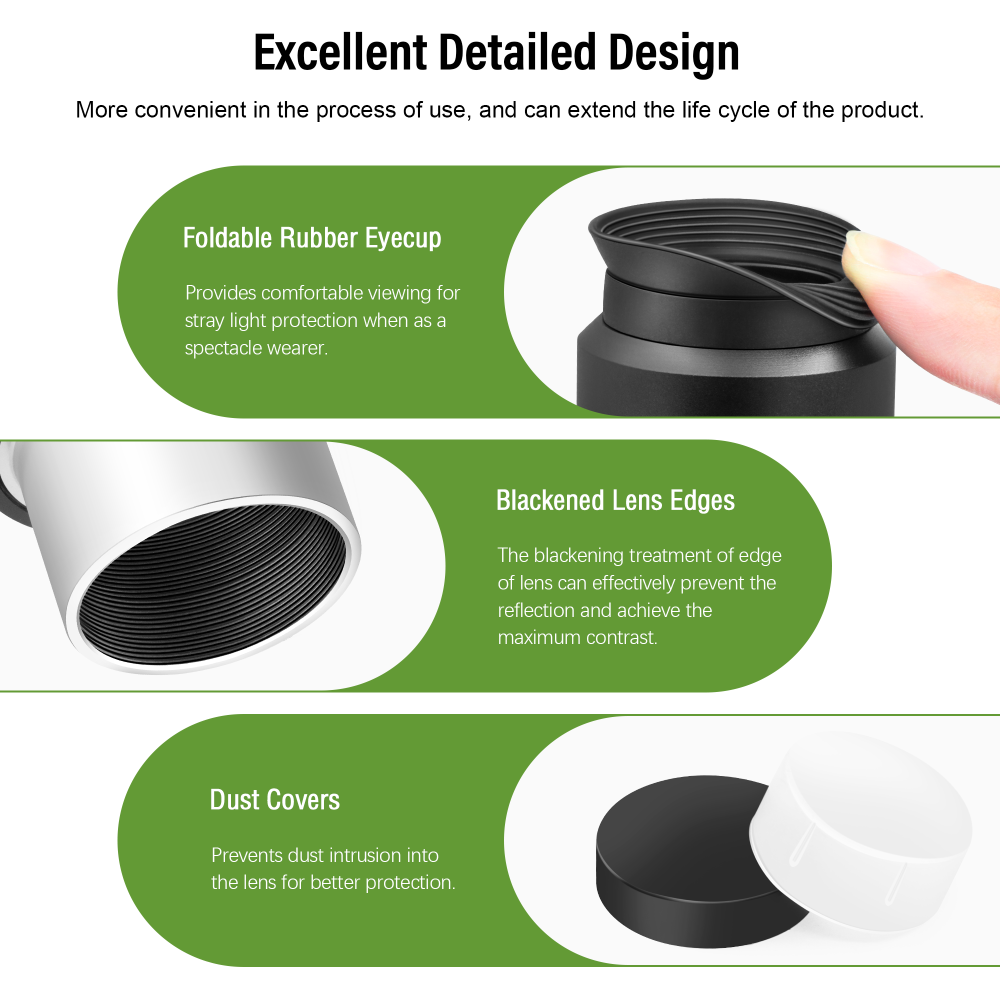 Astromania Telescope Plossl Eyepiece 32mm, 50 Degree Apparent Field of View Plossl Lens with Fully Multi Coated 4-Element,  Metal Telescope Accessory for Standard 1.25 Inch Astronomy Filter Thread