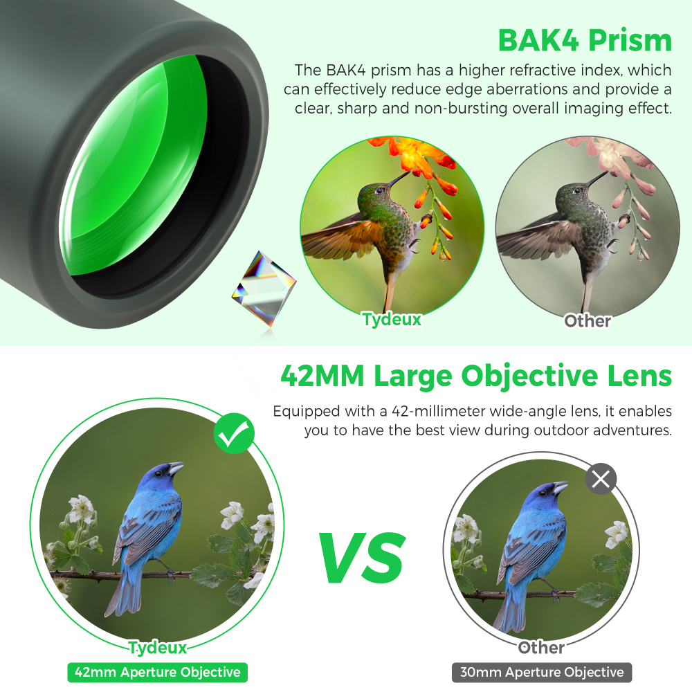 Astromania 8X42 BAK4 High Power Prism Monoculars, Waterproof, Compact Handheld Monoscope for Bird Watching, Hunting, Traveling Gifts for Men
