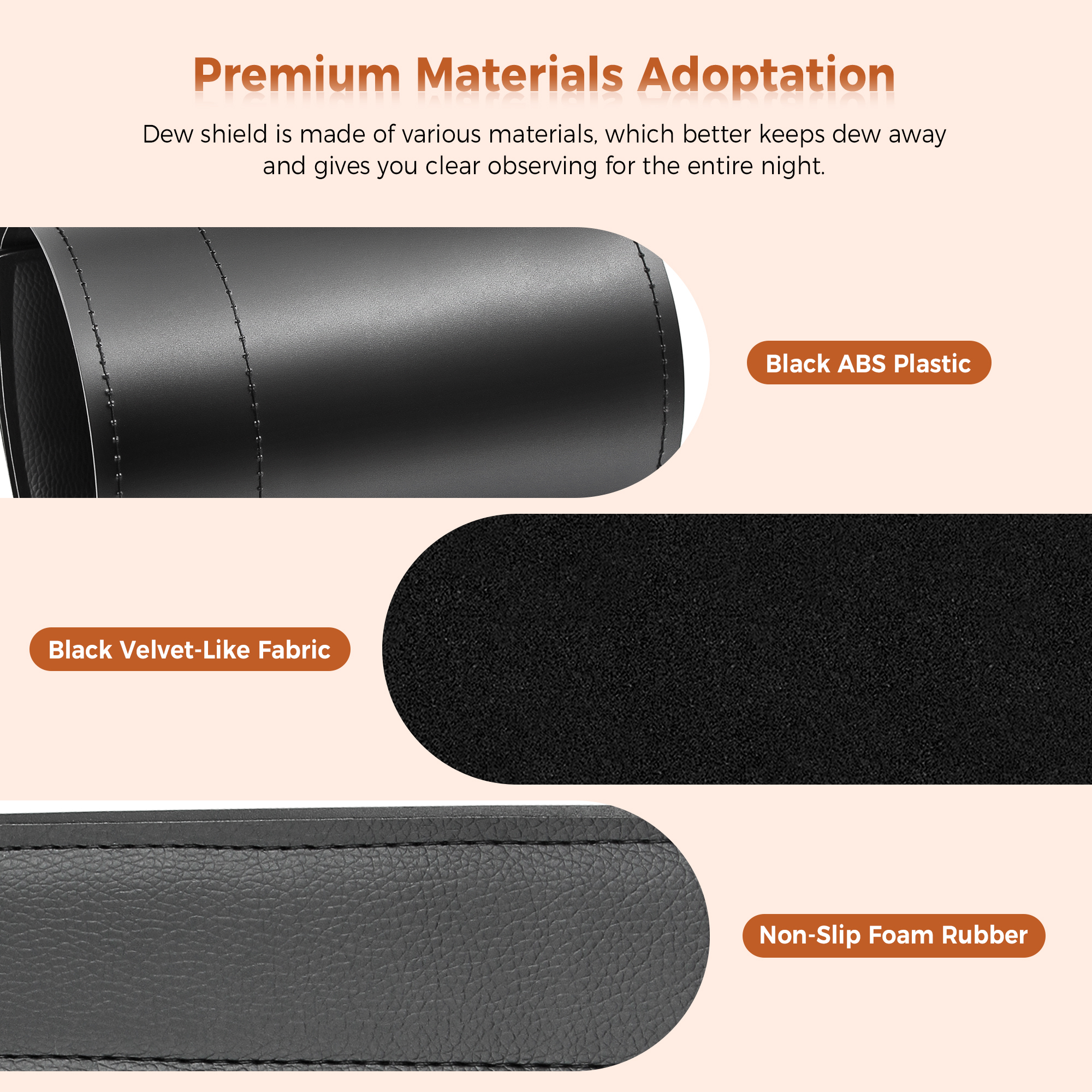 Astromania Flexible Dew Shield for Telescope Front Outer Diameter from 100-123mm diameter-keep dew away and gives you clear observing for entire night