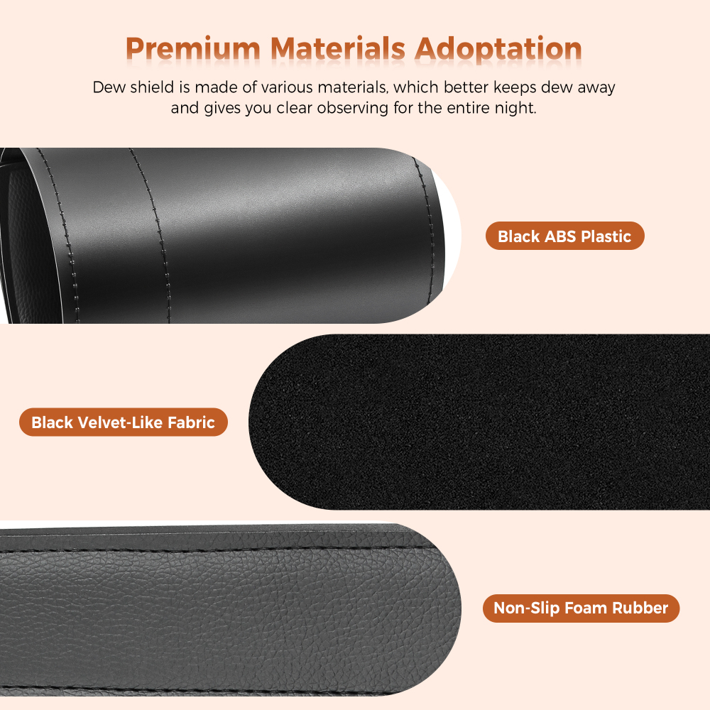 Astromania Flexible Dew Shield for Telescope Front Outer Diameter from 100-123mm diameter-keep dew away and gives you clear observing for entire night