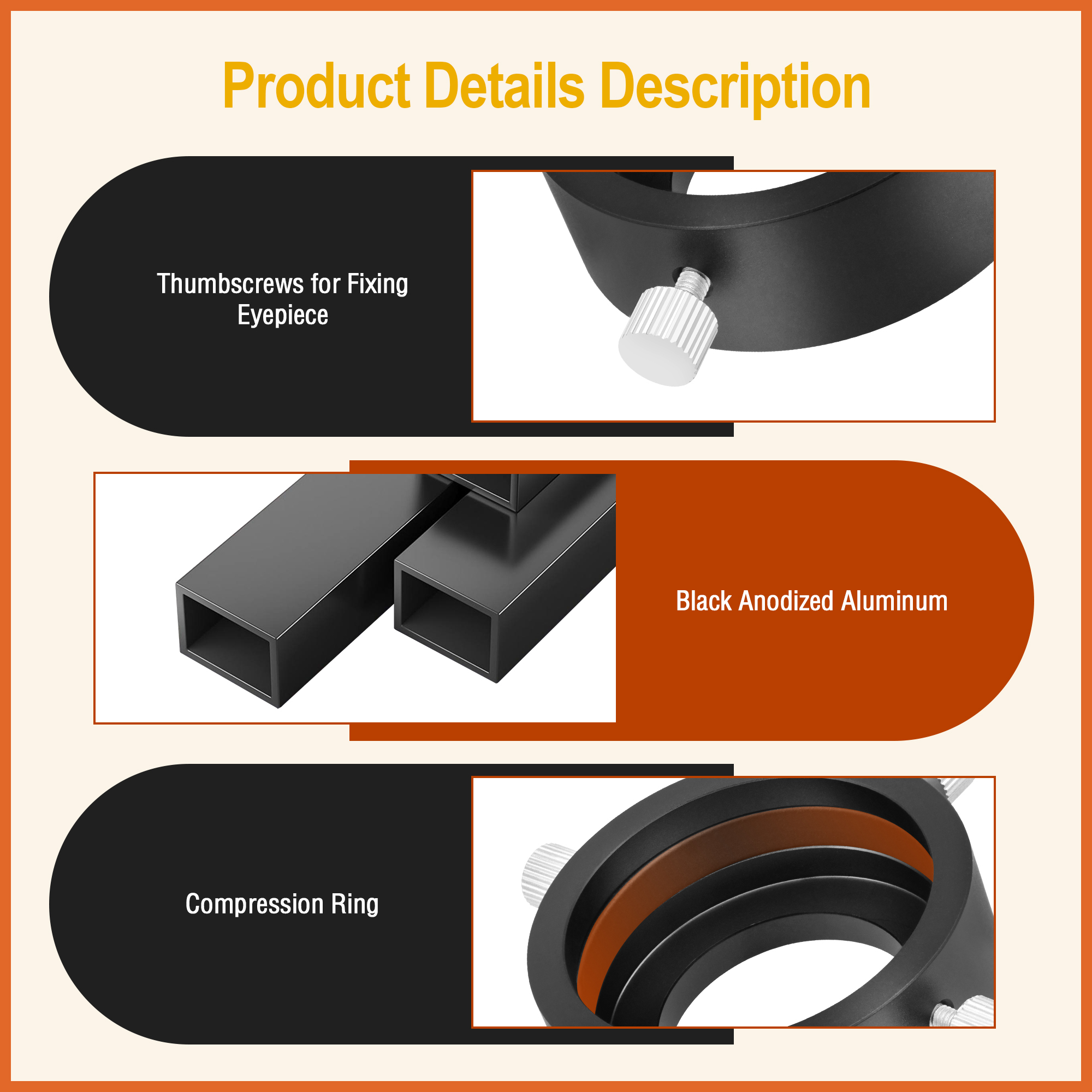 Astromania Universal T2 Camera Photo Adapter for Telescope and Spotting Scope-eyepieces adaptor 36-42mm-attach your camera or smartphone to eyepieces