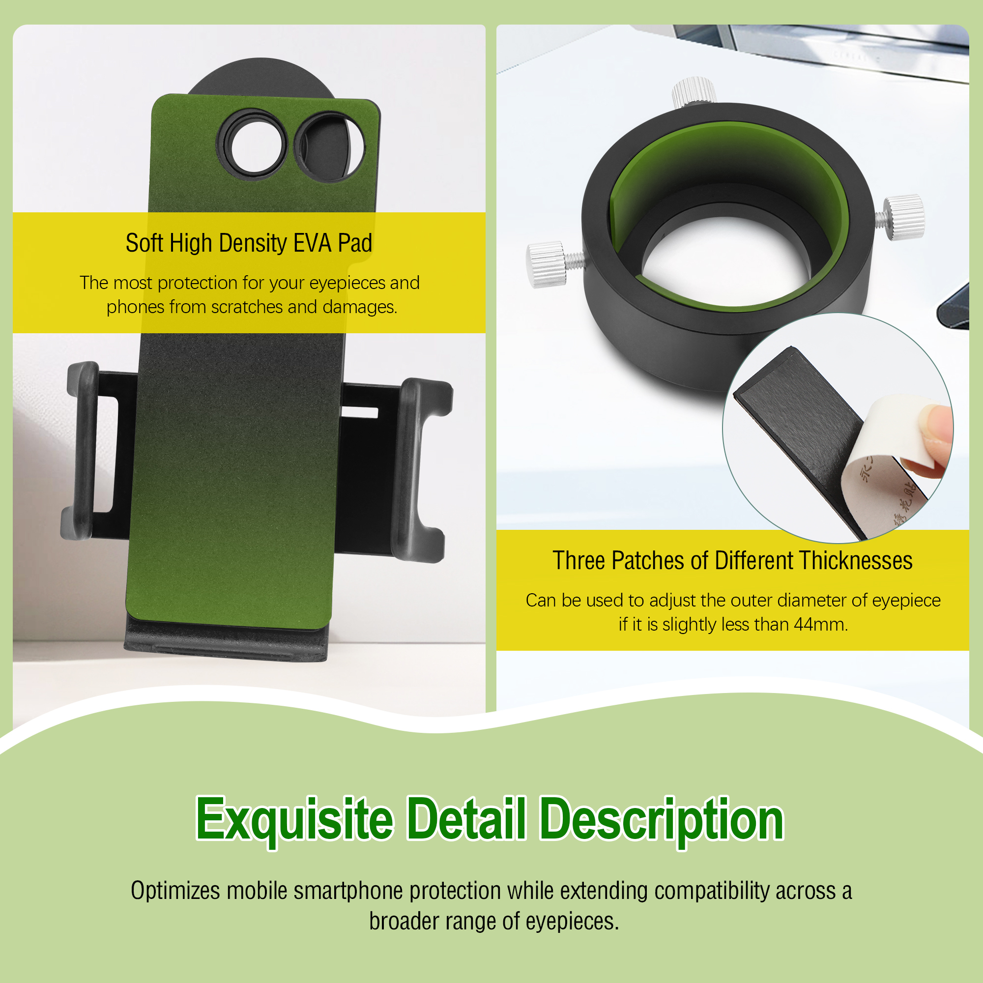Astromania Smartphone iPhone Adapter with T2 Thread and Eyepiece Adapter 44 - 52mm - for photography with telescopes and spotting scope or binoculars