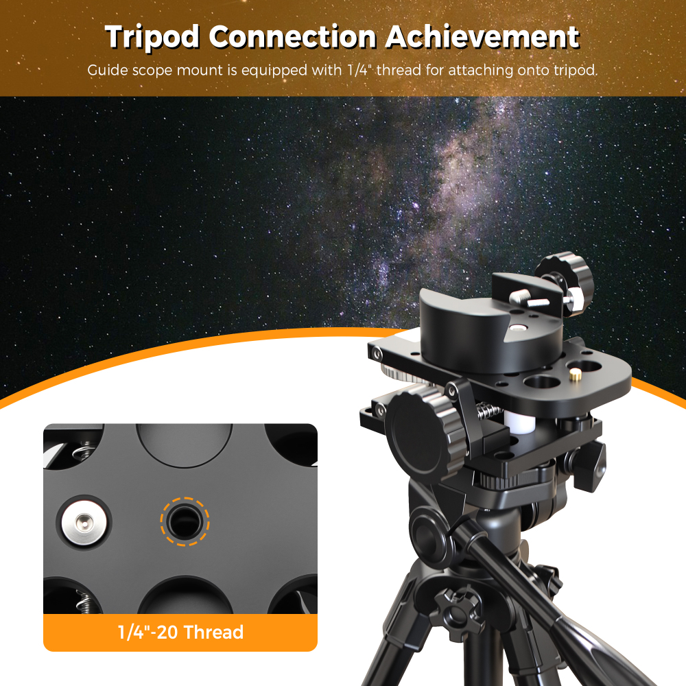 Astromania Guide Scope Mount for Finderscope Guidescope, Metal Telescope Mount Quickly Mounting Guide Scope Guider onto Astronomical Telescopes or Camera Tripods For Precise Alignment of Guidescope