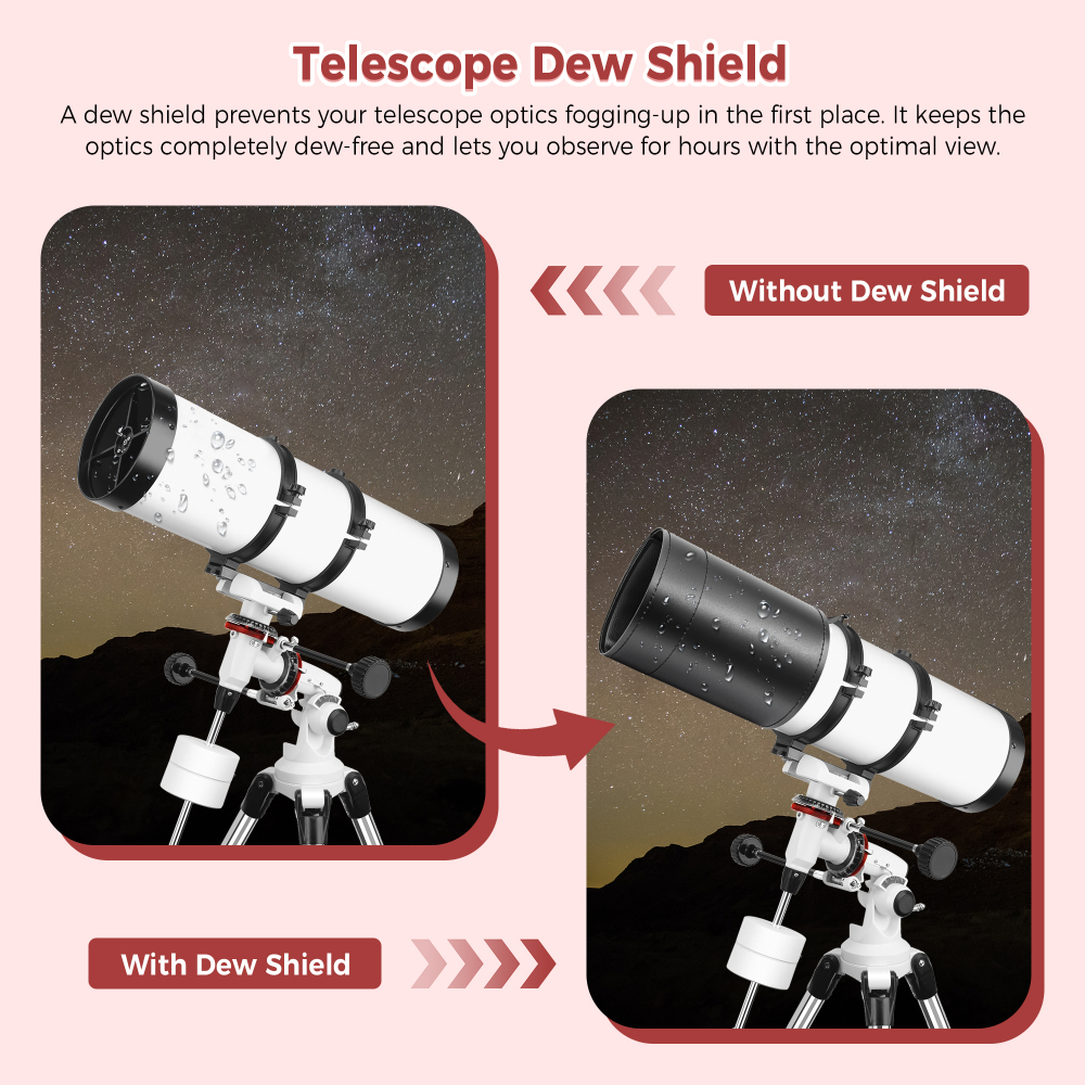 Astromania Flexible Dew Shield for Telescope Front Outer Diameter from 123-142mm diameter-keep dew away and gives you clear observing for entire night