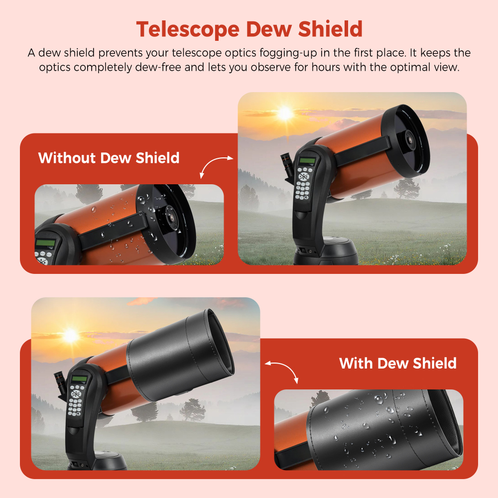 Astromania Flexible Dew Shield for Telescope Front Outer Diameter from 203-221mm diameter-keep dew away and gives you clear observing for entire night