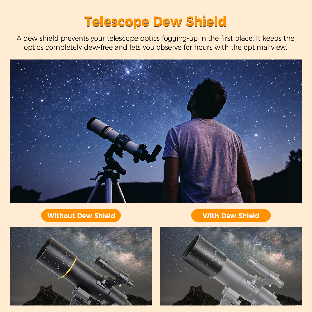 Astromania Flexible Dew Shield for Telescope Front Outer Diameter with 229-249mm diameter-keep dew away and gives you clear observing for entire night