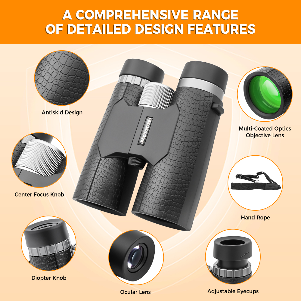 Astromania 8x42 Compact Binoculars -BK7 Prism -Gifts for Adults and Kids, for Bird Watching, Camping and Sport Games, Concerts and Theater