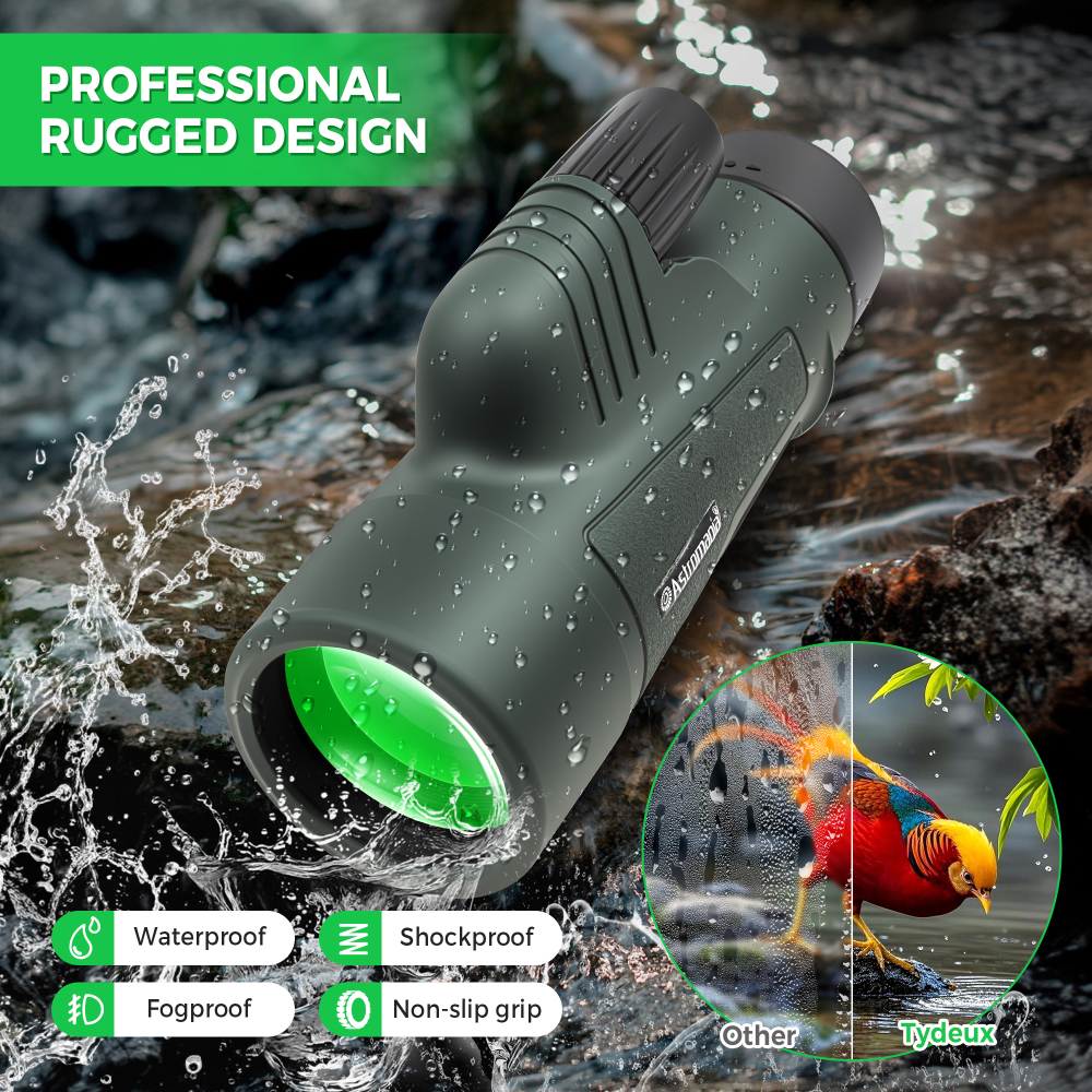 Astromania 8X42 BAK4 High Power Prism Monoculars, Waterproof, Compact Handheld Monoscope for Bird Watching, Hunting, Traveling Gifts for Men