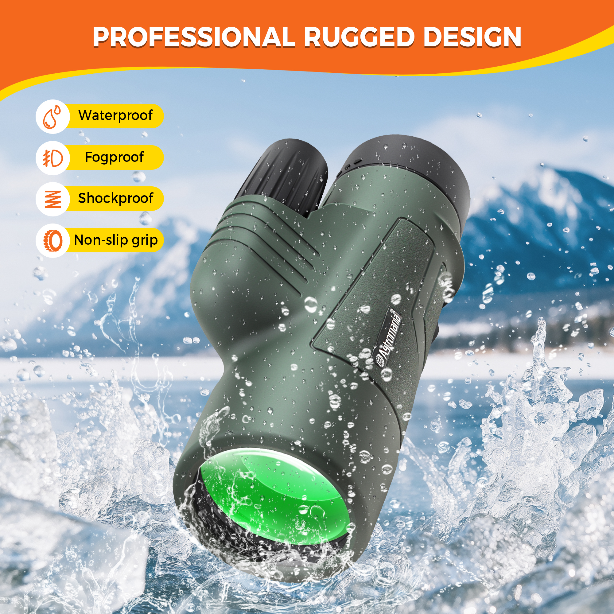 Astromania 10X42 BAK4 High Power Prism Monoculars, Waterproof, Compact Handheld Monoscope for Bird Watching, Hunting, Traveling Gifts for Men